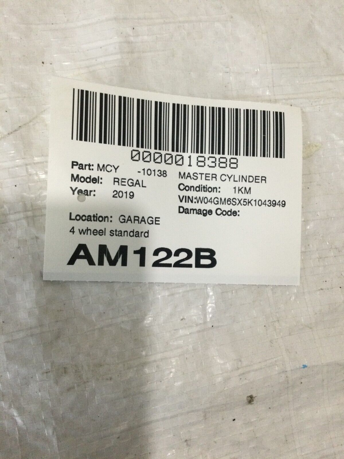 2018-2020 Buick Regal Master Brake Cylinder W/ Reservoir OEM