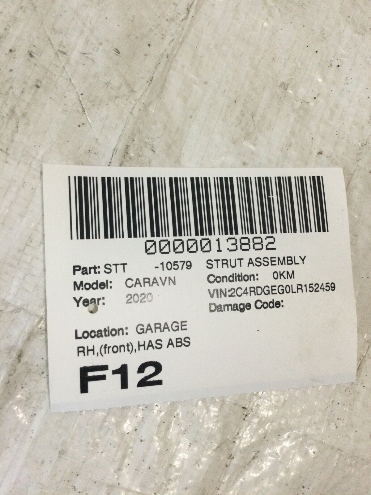 2020 Dodge Grand Caravan Front Right Shock Strut Assembly OEM