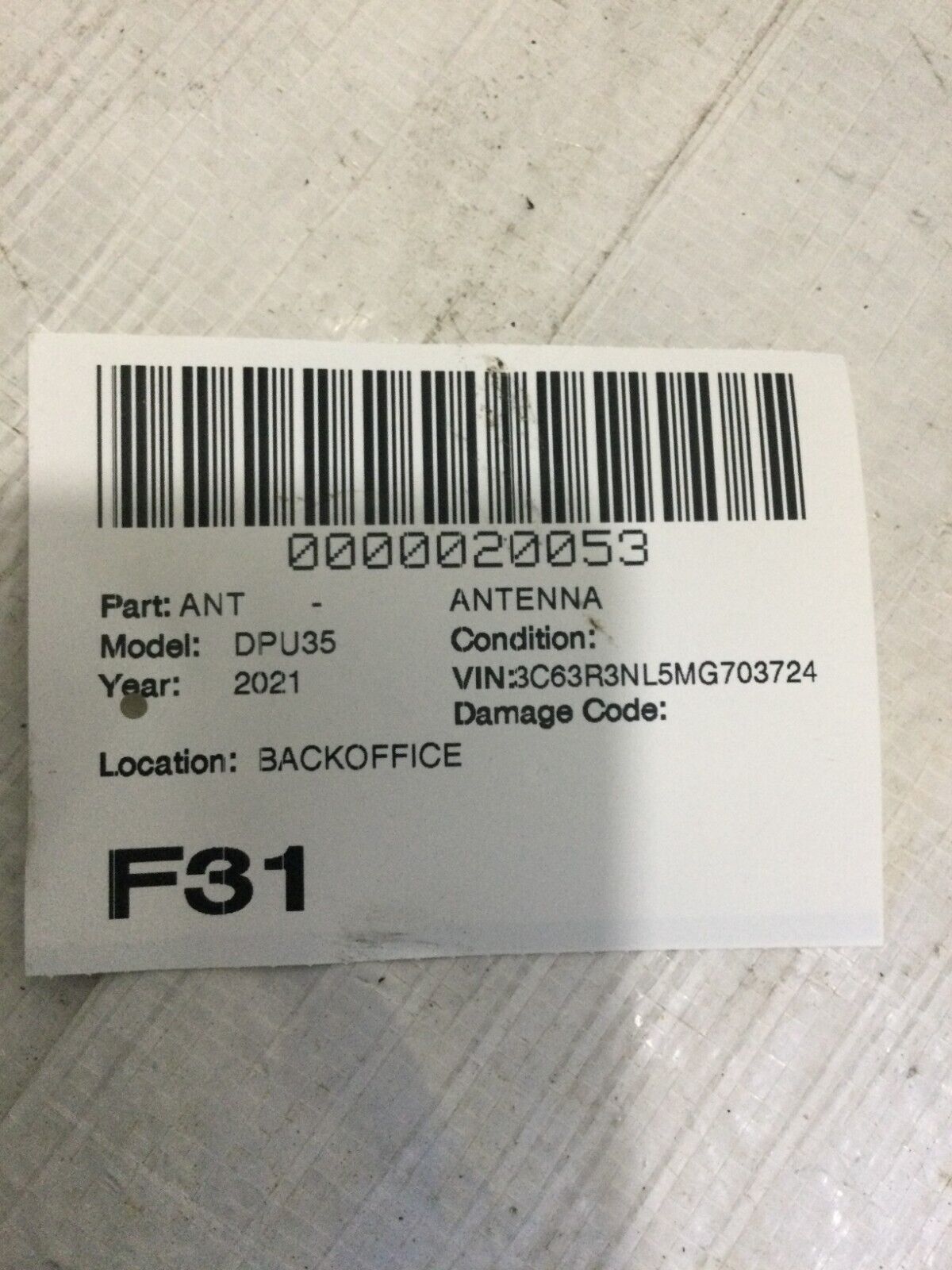 2021 Ram 3500 Satellite Antenna Receiver 68293977AA OEM