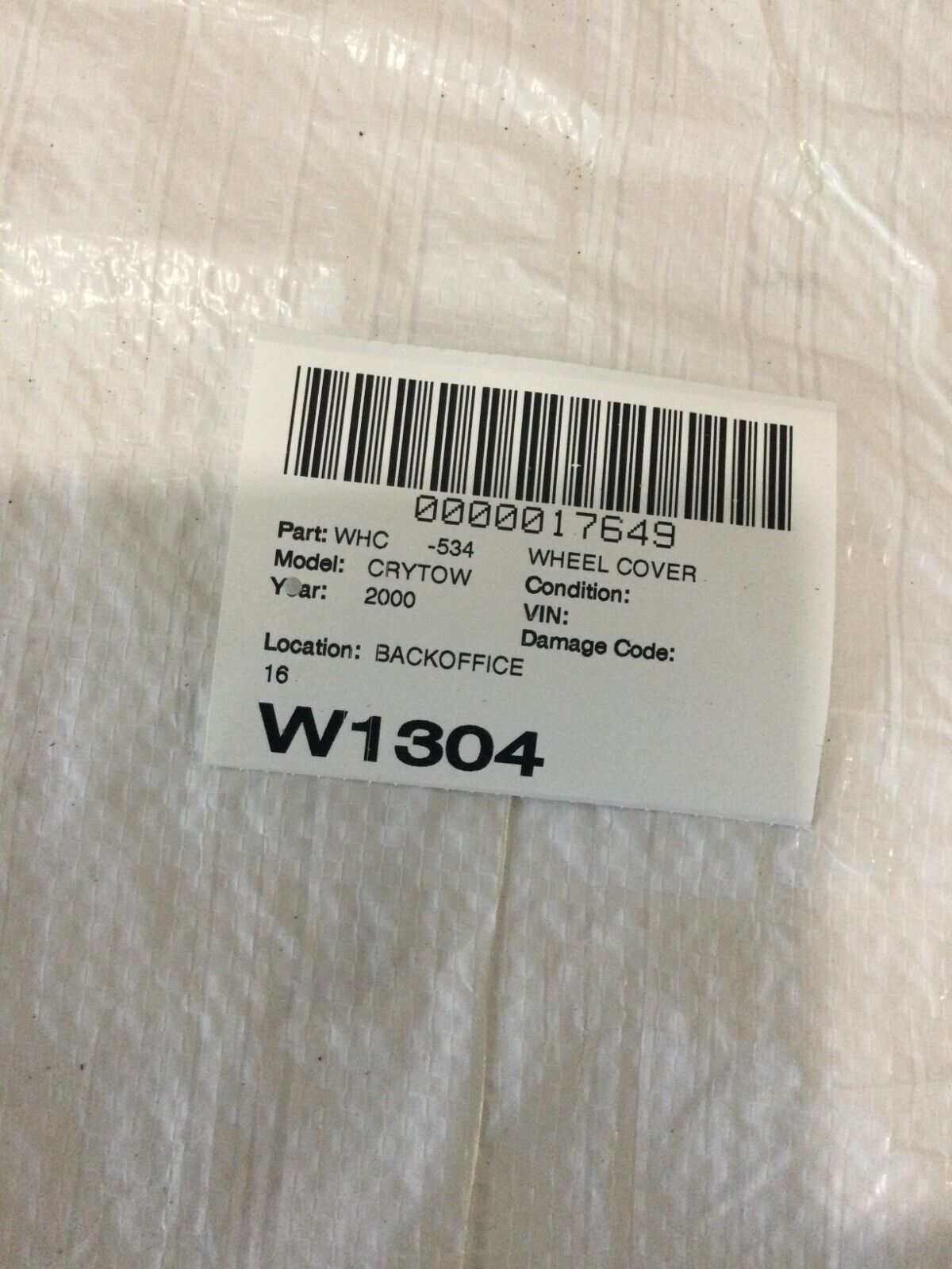 2000 Chrysler Town & Country 16" Wheel Cover Hub Cap OEM