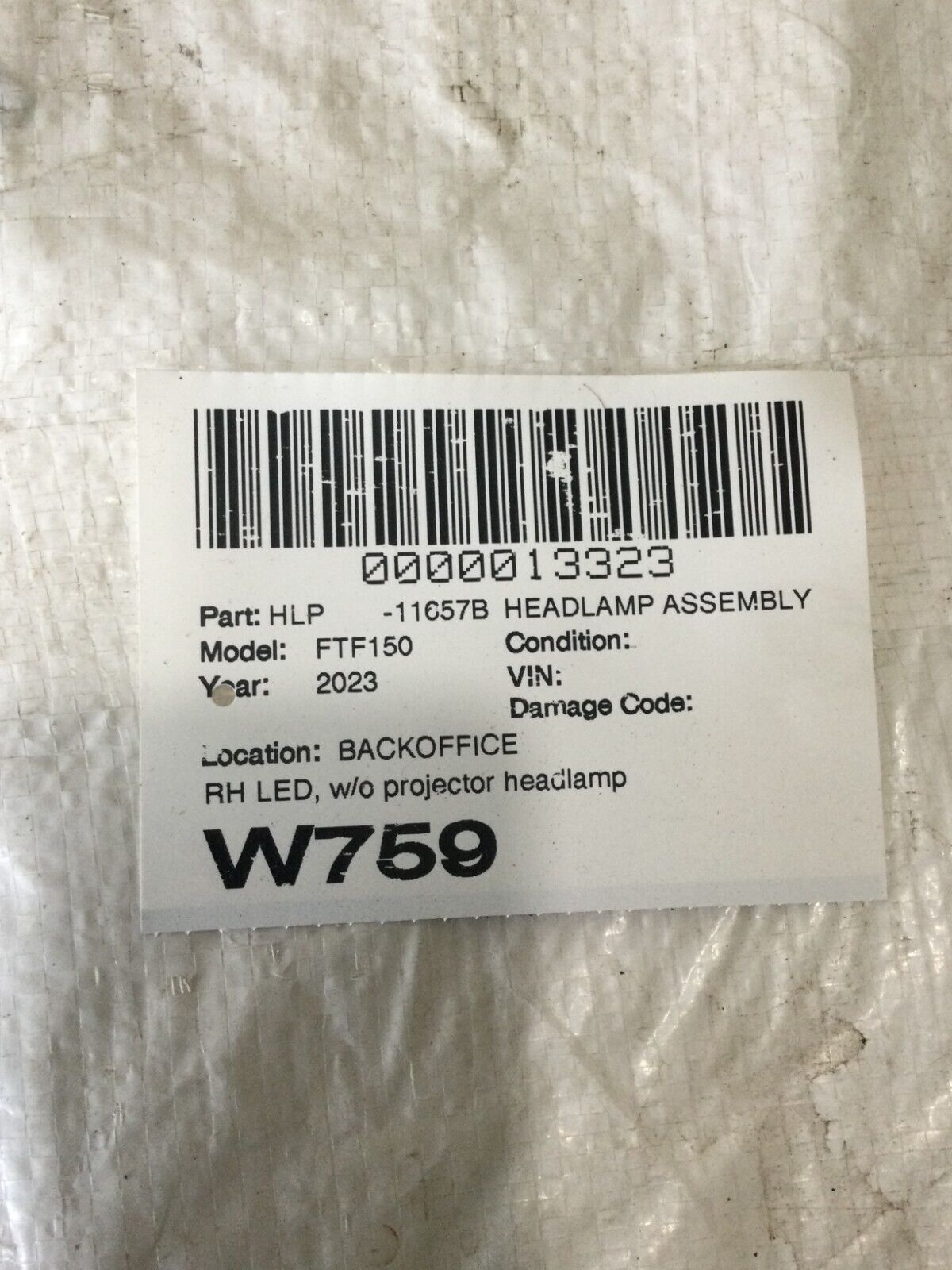 2023 F-150 Ford Right LED Quad  Headlamp Assembly NL3413E014AD  OEM