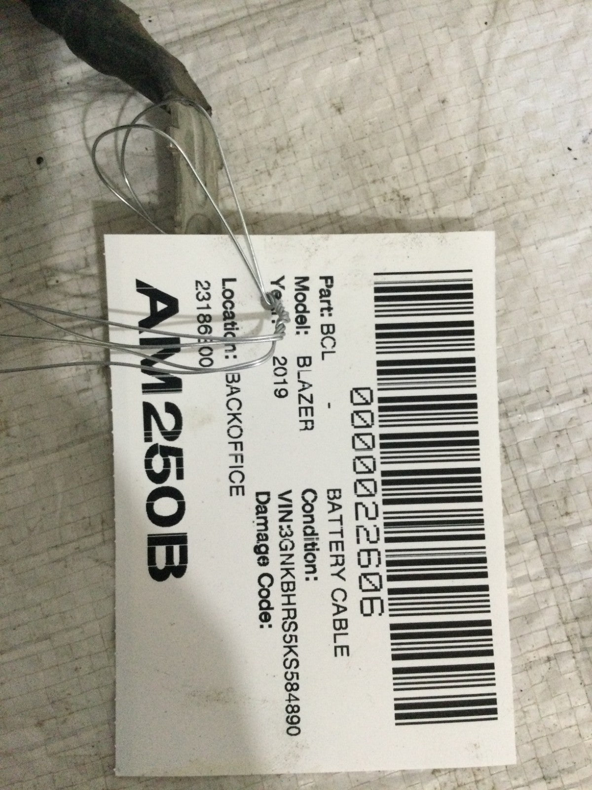 2019 Chevrolet Blazer Battery Cable Wire Harness OEM 23186800