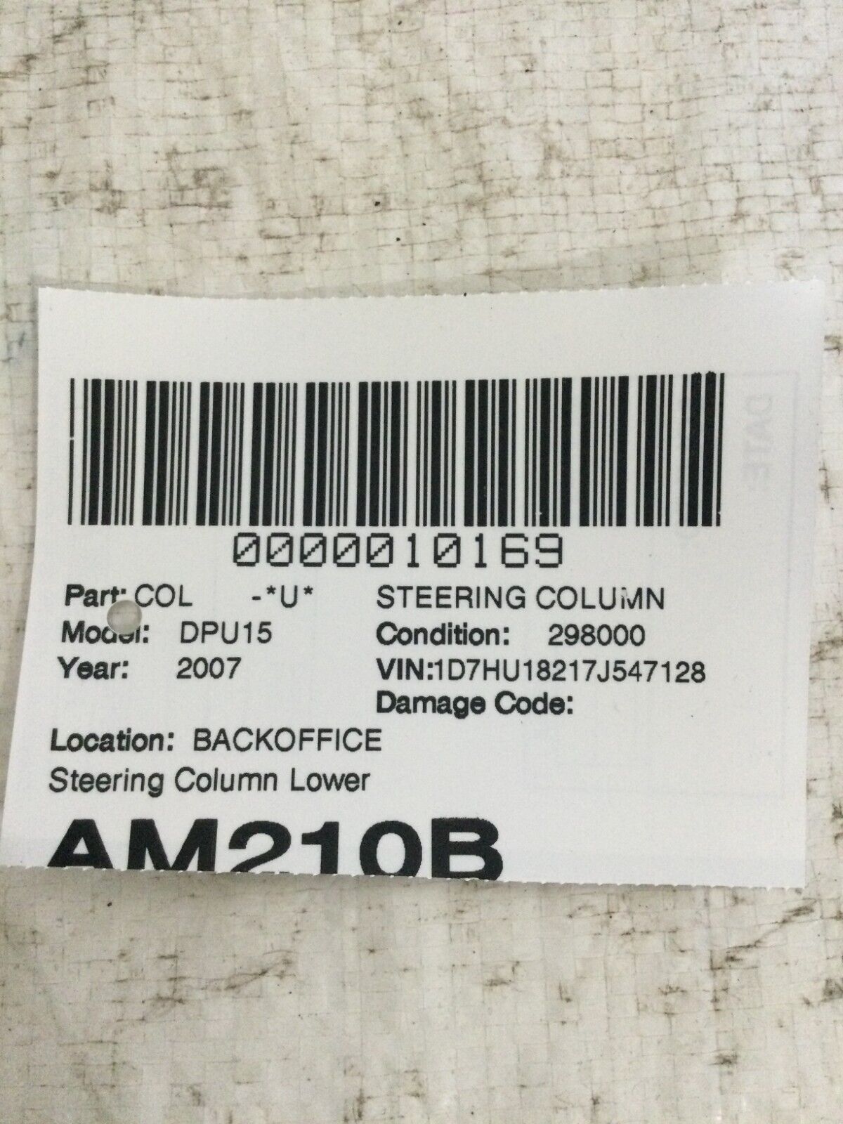 2007 Dodge Ram 1500 Steering Column Collar Shroud Bezel Lower OEM