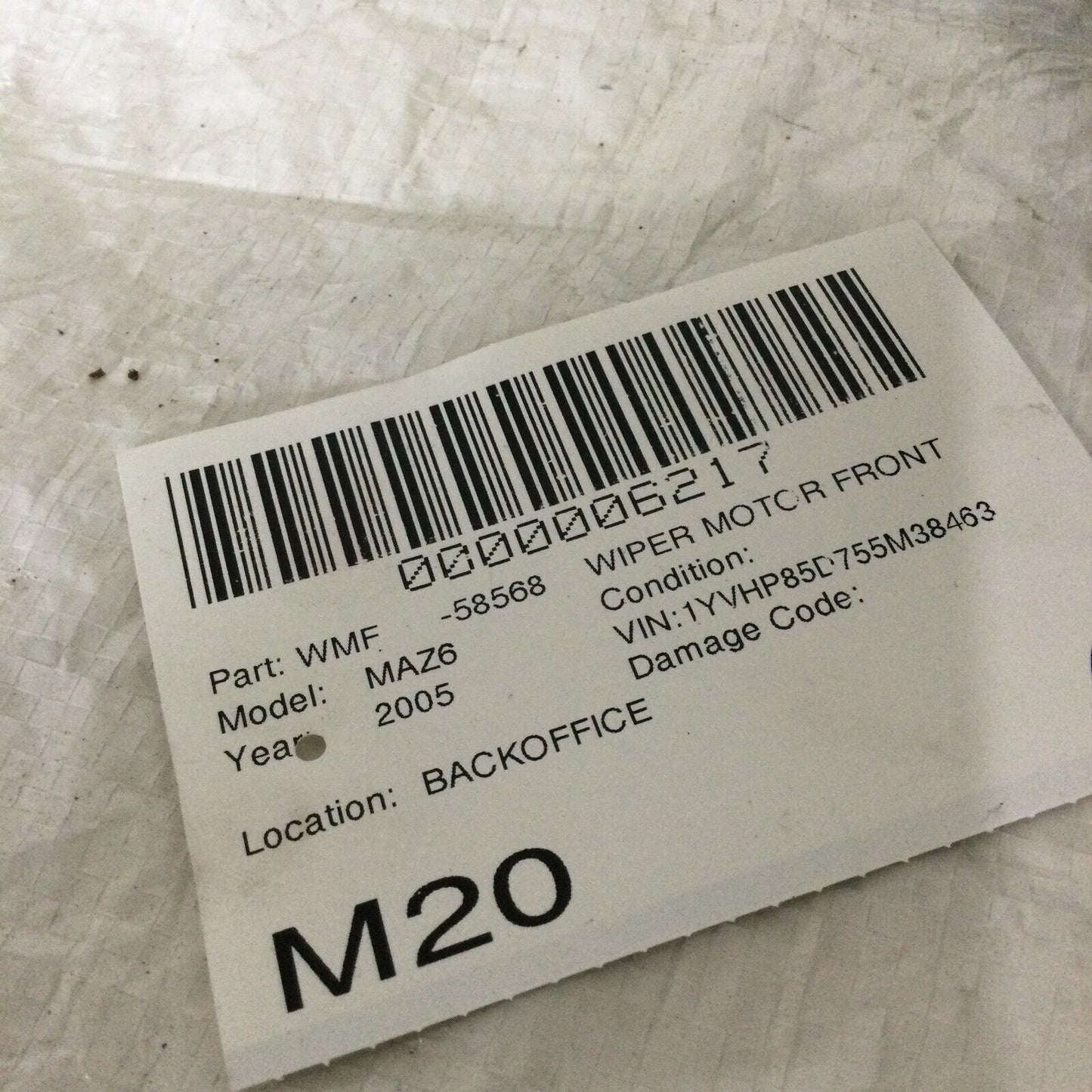 2003-2005 Mazda 6 Front Wiper Motor W/ Transmission Linkage OEM 159200-6700