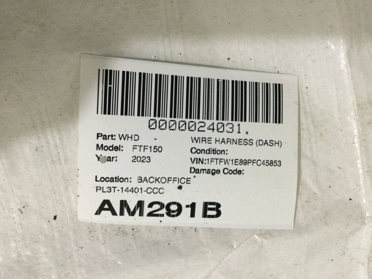 2023 Ford F-150 F150 Instrument Panel Dash Wire Harness OEM PL3T-14401-CCC