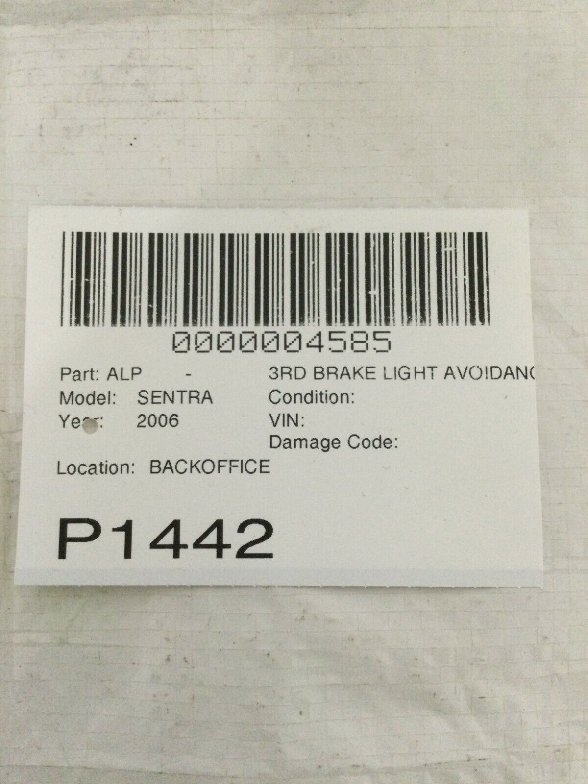 2001-2006 Nissan Sentra 3rd Third Brake Light OEM