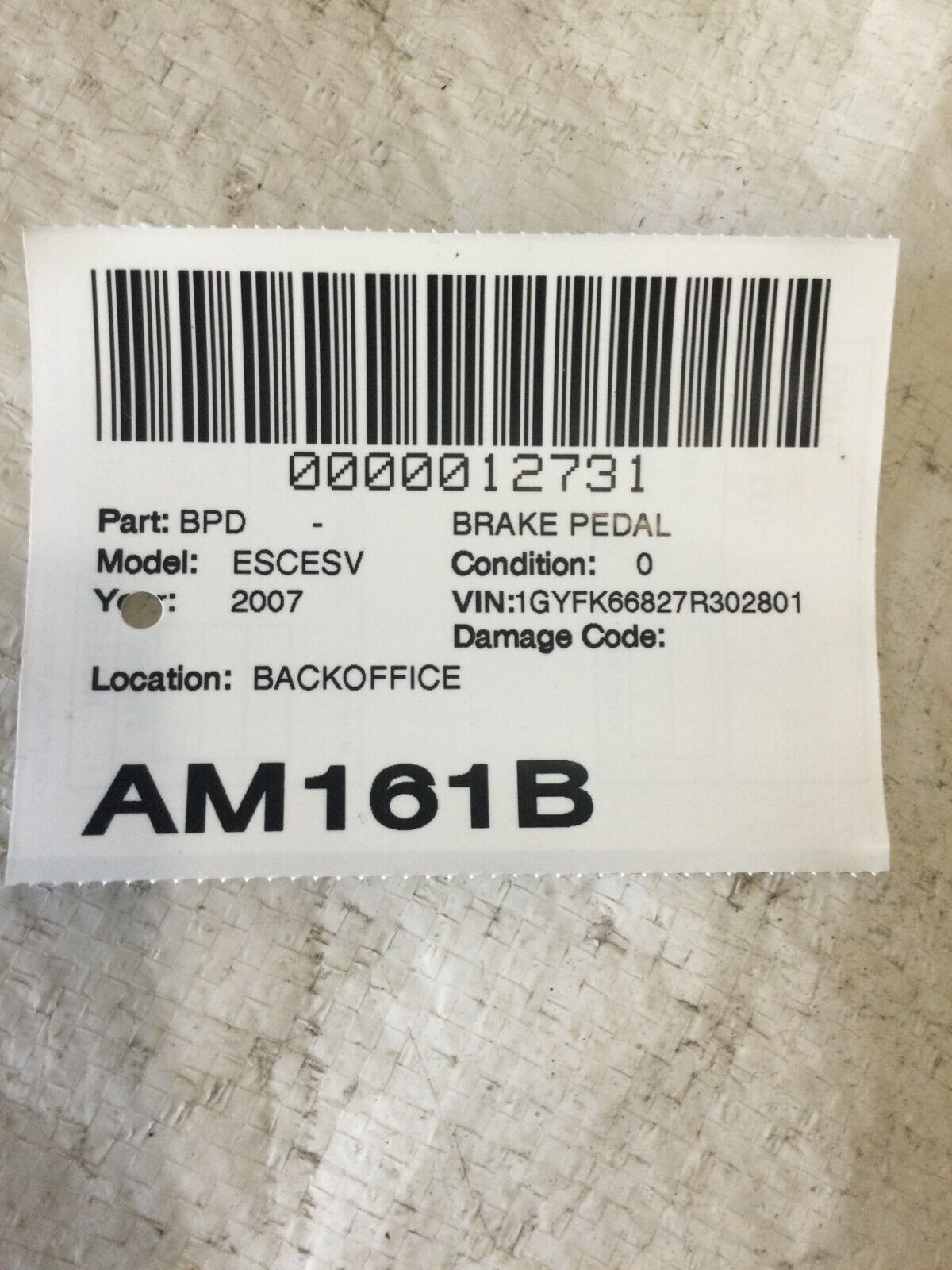 2007-2011 Cadillac Escalade ESV Brake Pedal OEM