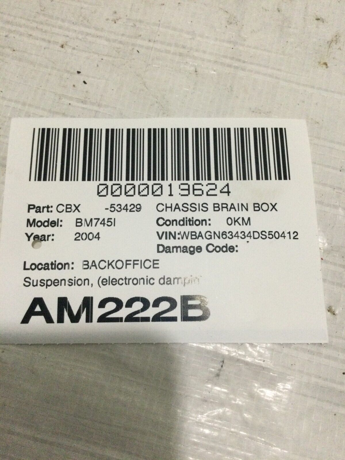 2004 BMW 7-Series Air Suspension Pump Control Module OEM