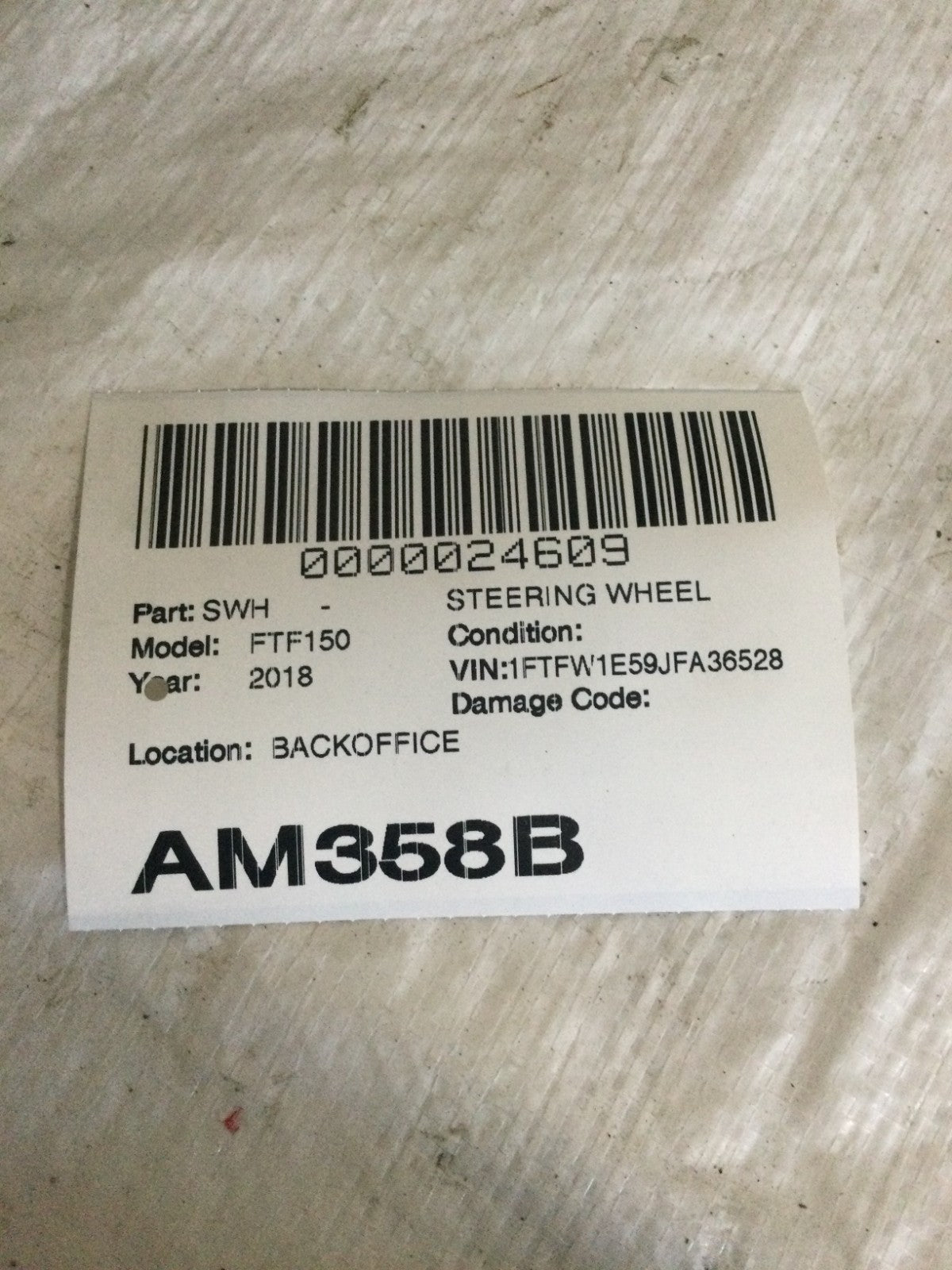 2018 Ford F150 Steering Wheel OEM HL3B 3600 DE3ZHE