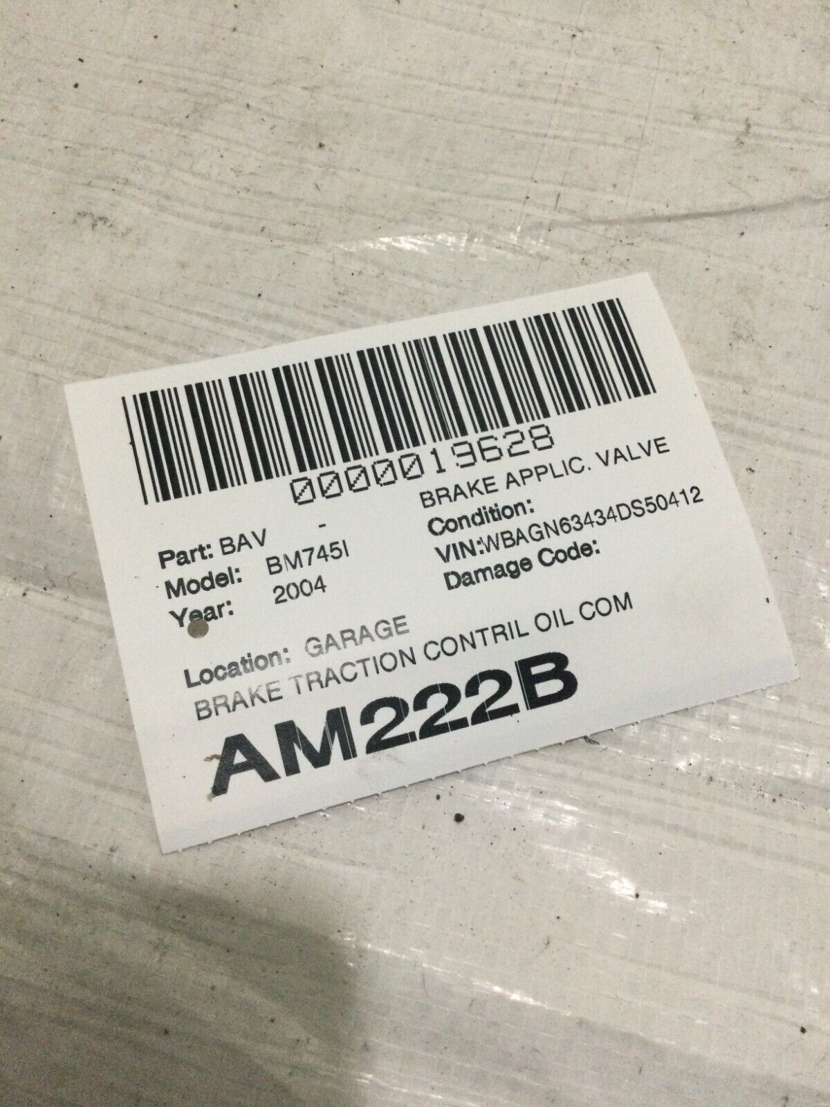 2004 BMW 745I Traction Control DSC Compressor Pump Precharging Pump OEM