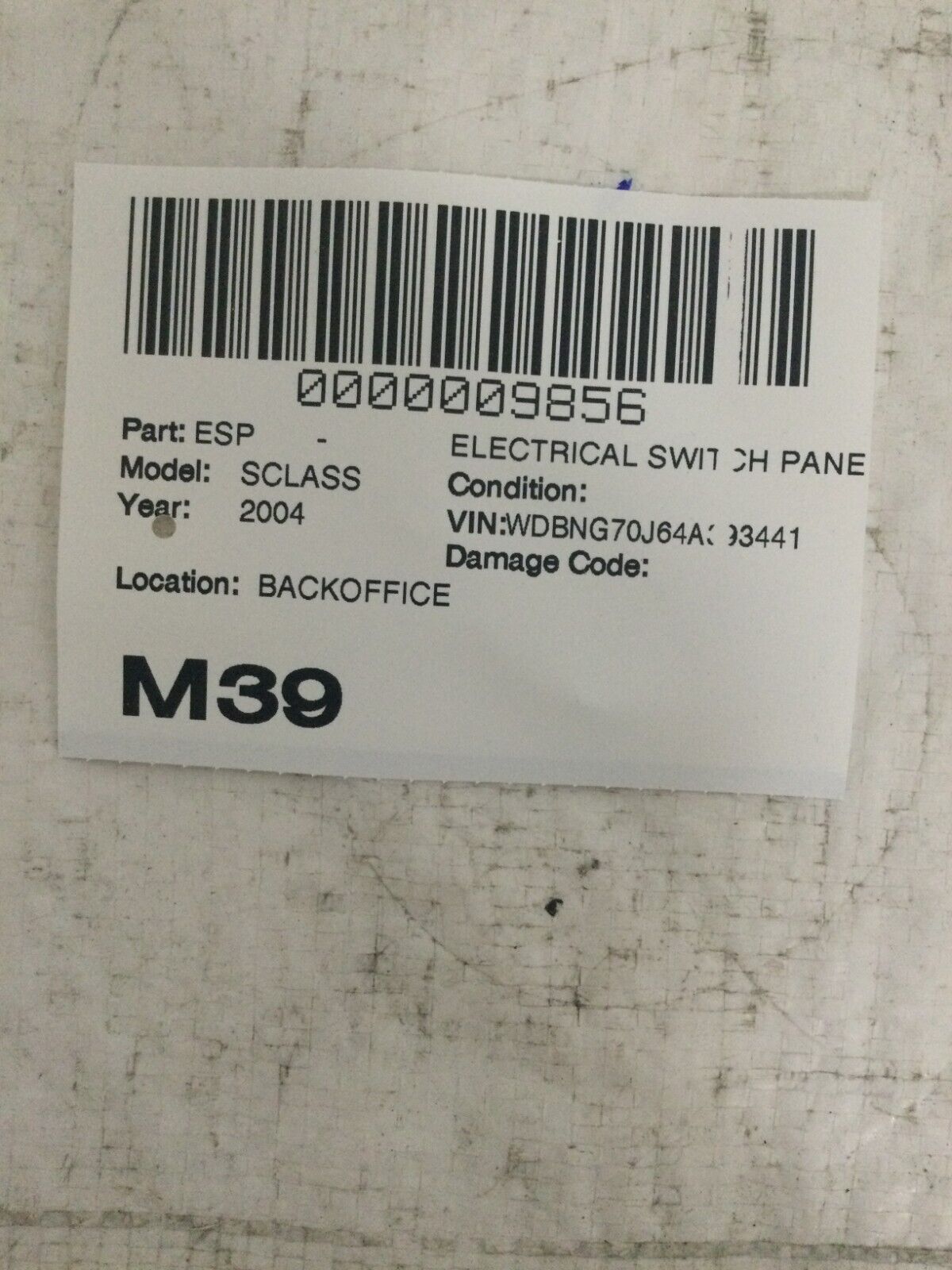 2004 Mercedes-Benz S430 Center Dash Control Lock W/Hazard Switch 2208218158 OEM