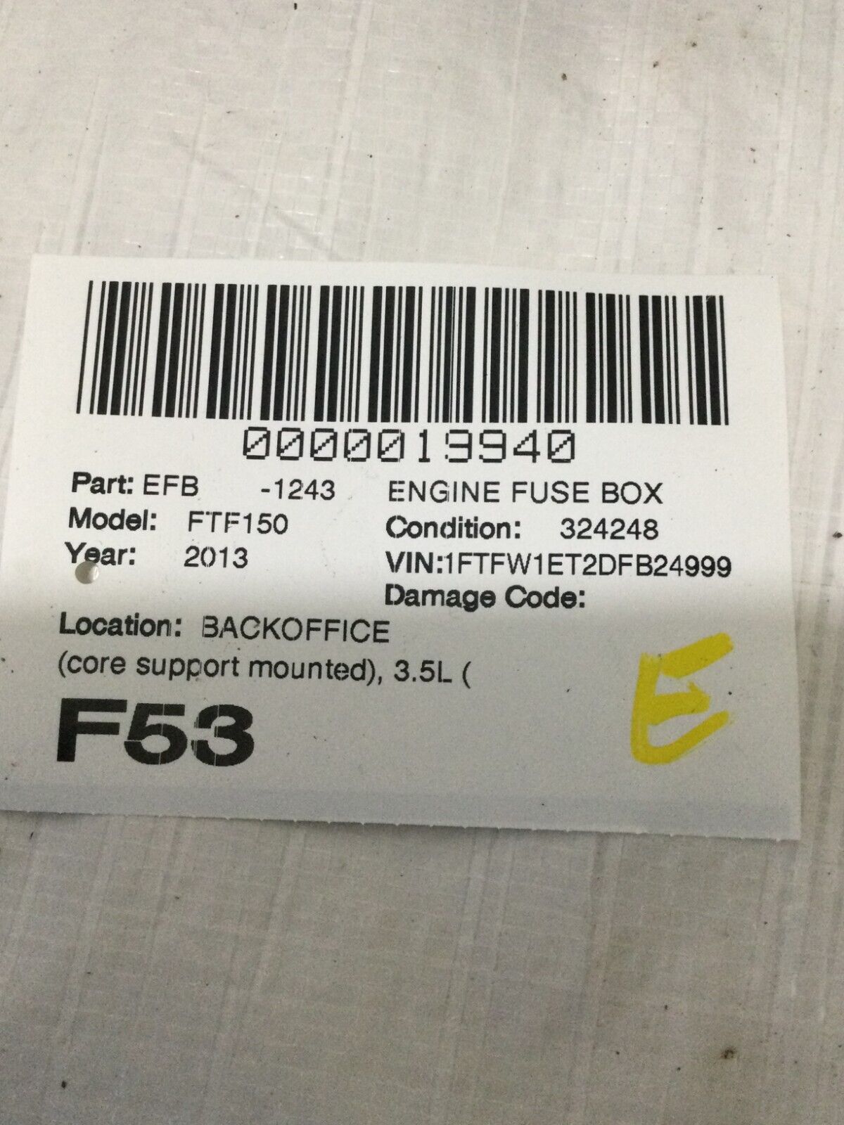 Ford F-150 Truck Cabin 2011-2014 Fuse Box Junction Module BCM OEM DL3T-14B476-DB