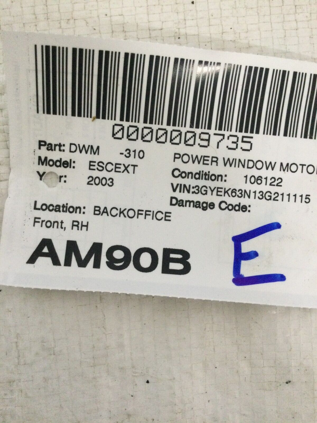 2003-2006 Cadillac Escalade EXT Front Right Power Window Motor OEM