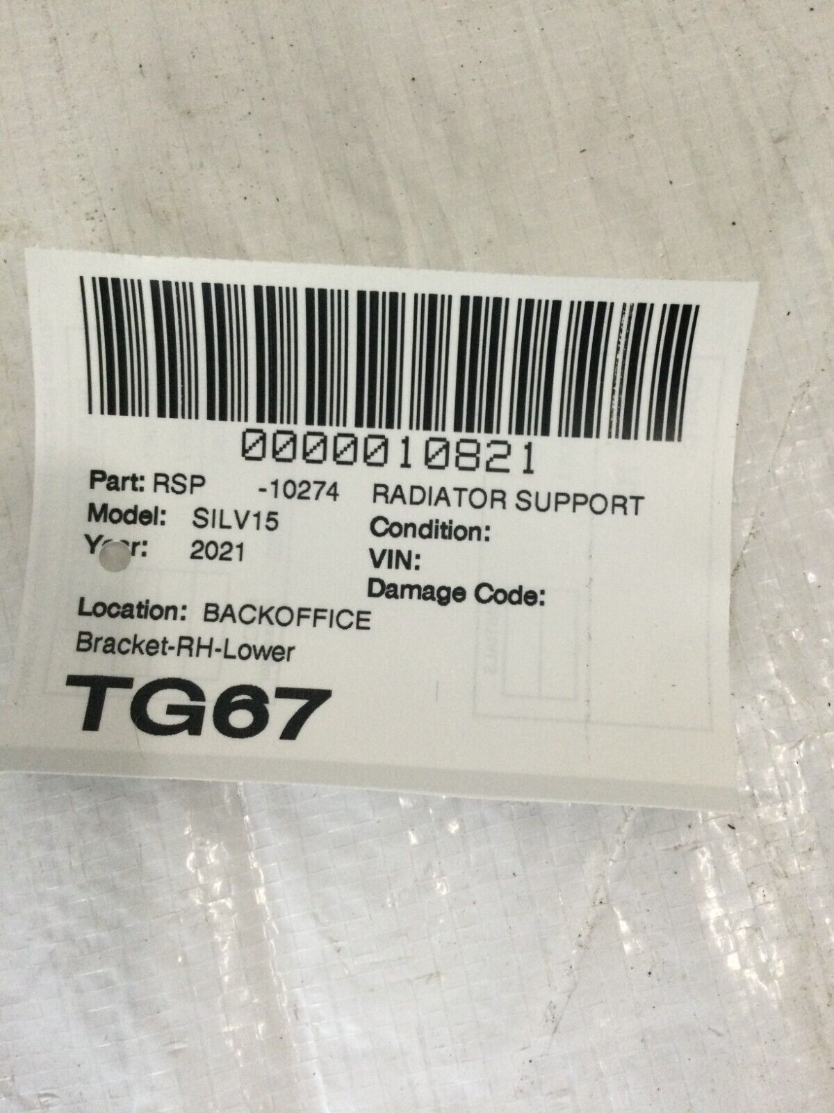 2021 Chevrolet Silverado 1500 Diagonal Brace OEM 84449858