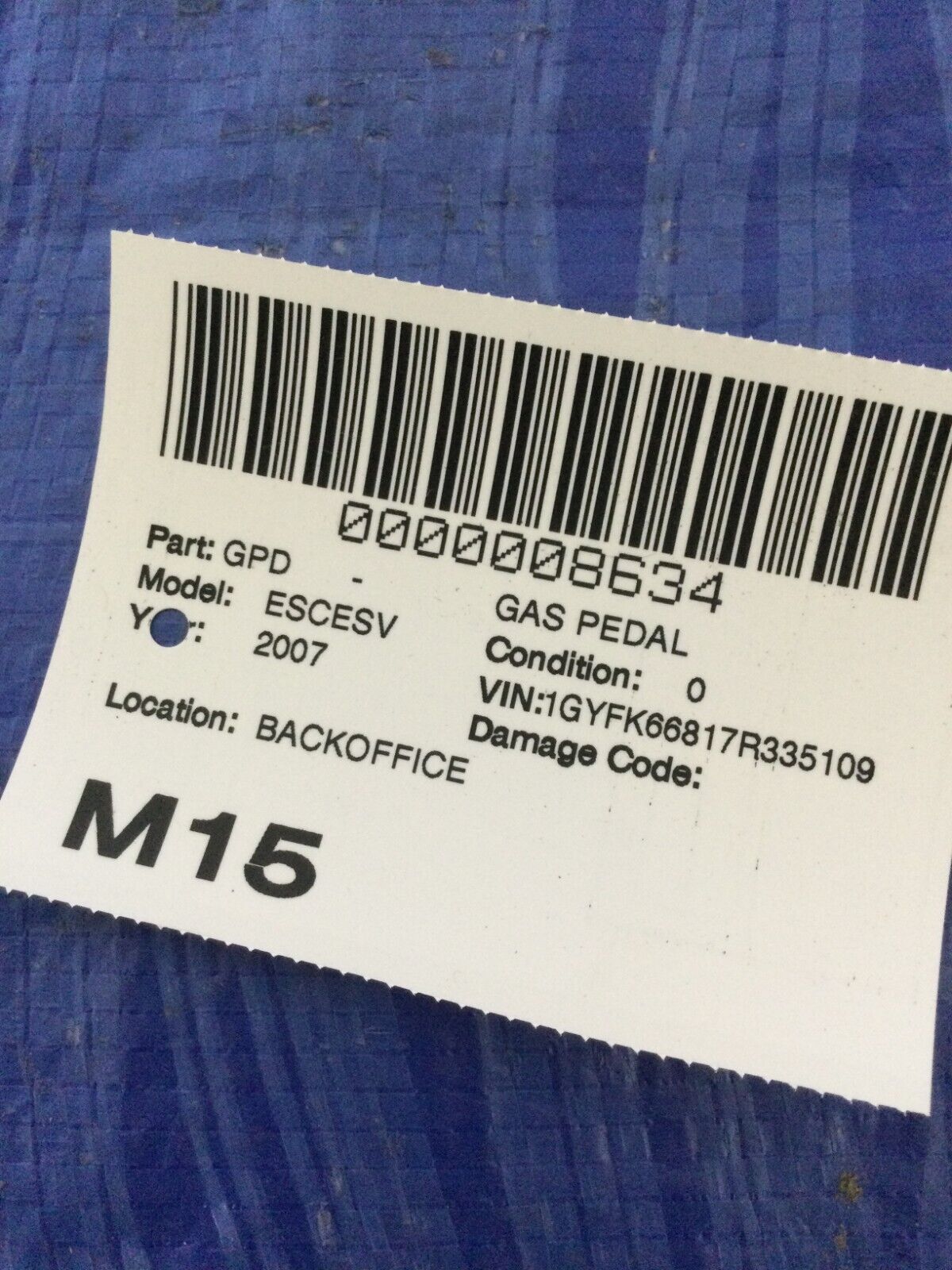 2007 Cadillac Escalade Accelerator Gas Pedal OEM 15847349
