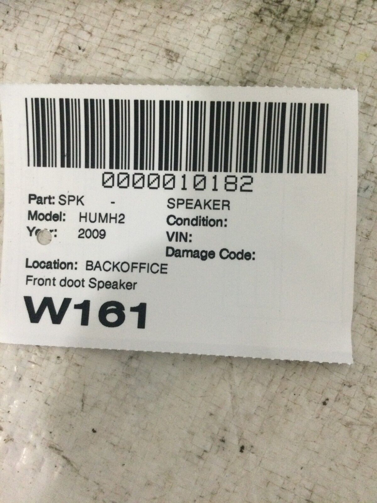 2005-2007 Hummer H2 Front Door Speaker OEM 15236987