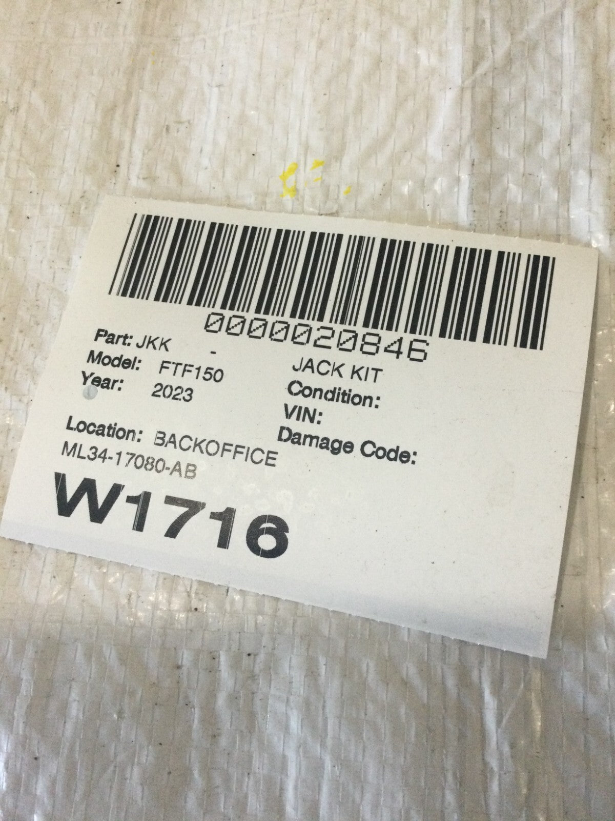 2021-2024 Ford F-150 F150 OEM Spare Tire Jack Tool Kit ML34-17080-AB