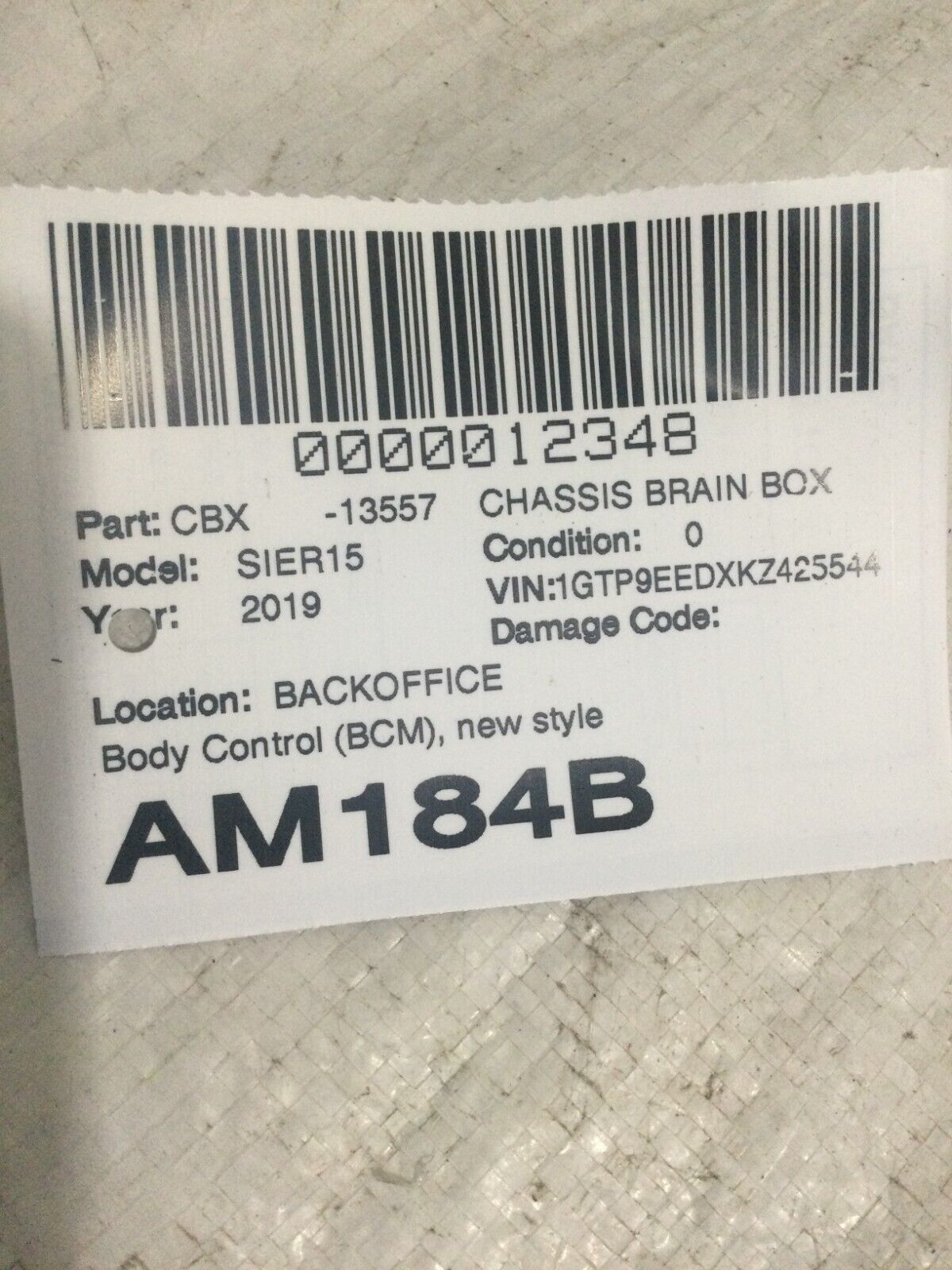 2019 GMC Sierra 1500 BCM Body Control Module 13535147 OEM