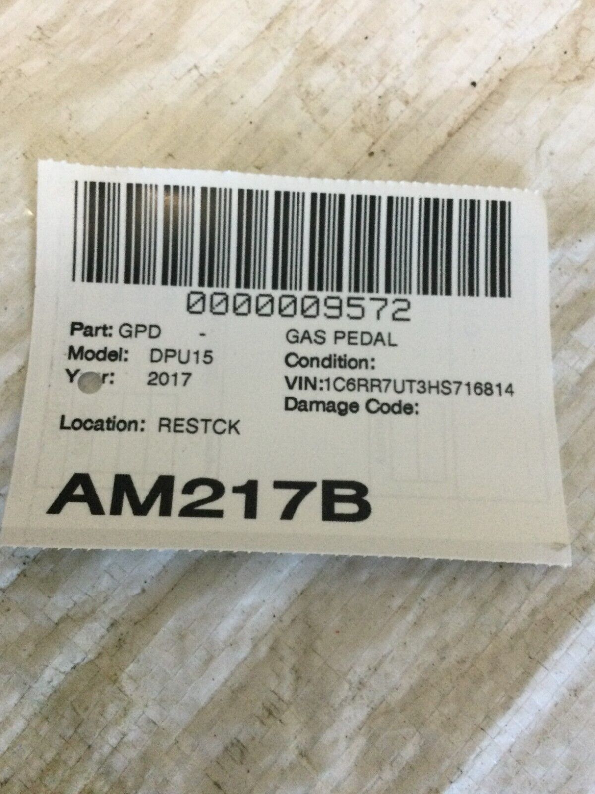 Accelerator Gas Pedal 2010-2018 Ram 1500 2500 3500 68043161AD OEM