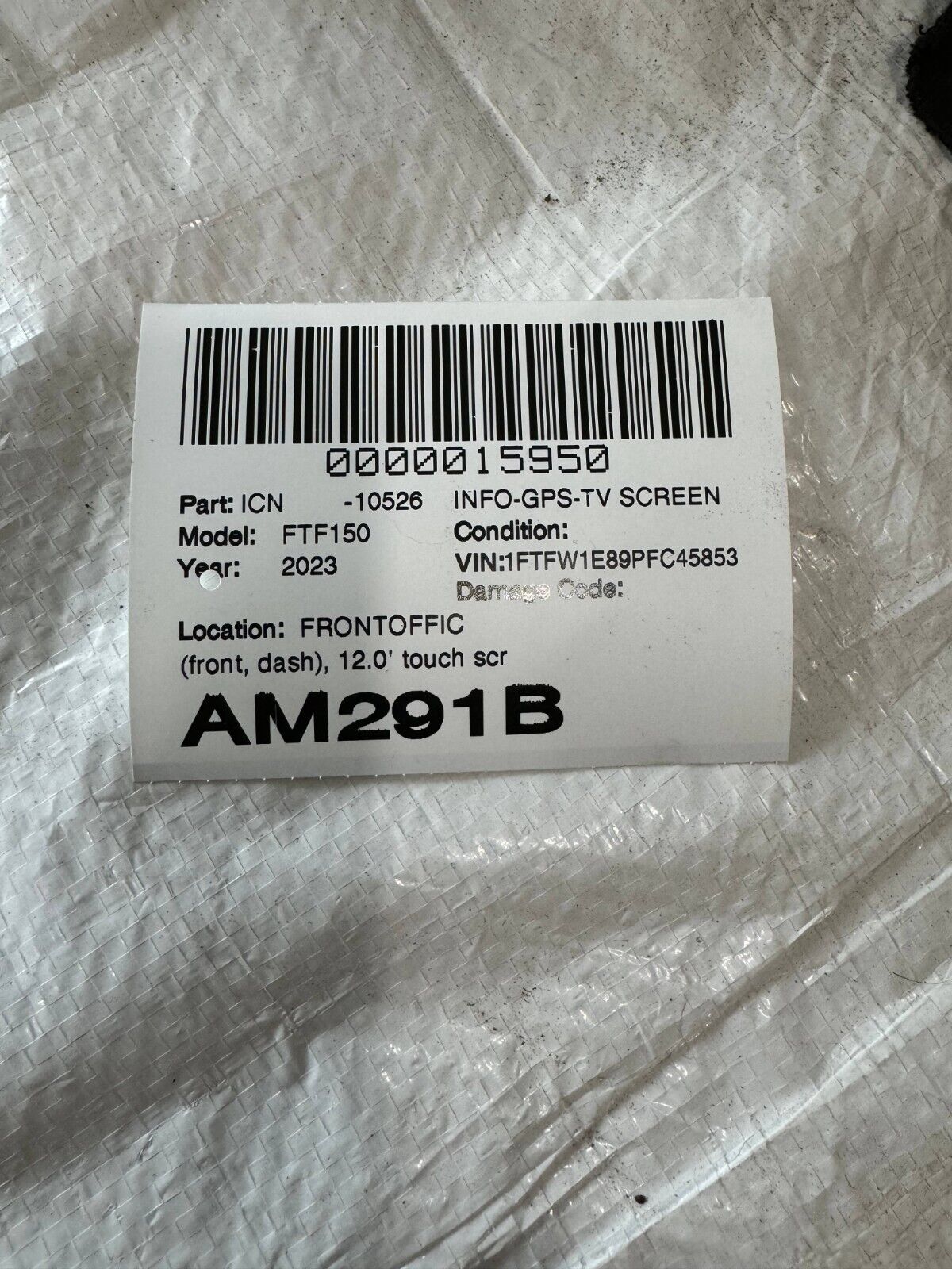 2023 Ford F150 12" Infotainment Navigation Radio Screen ML3T-18B955-AJ OEM