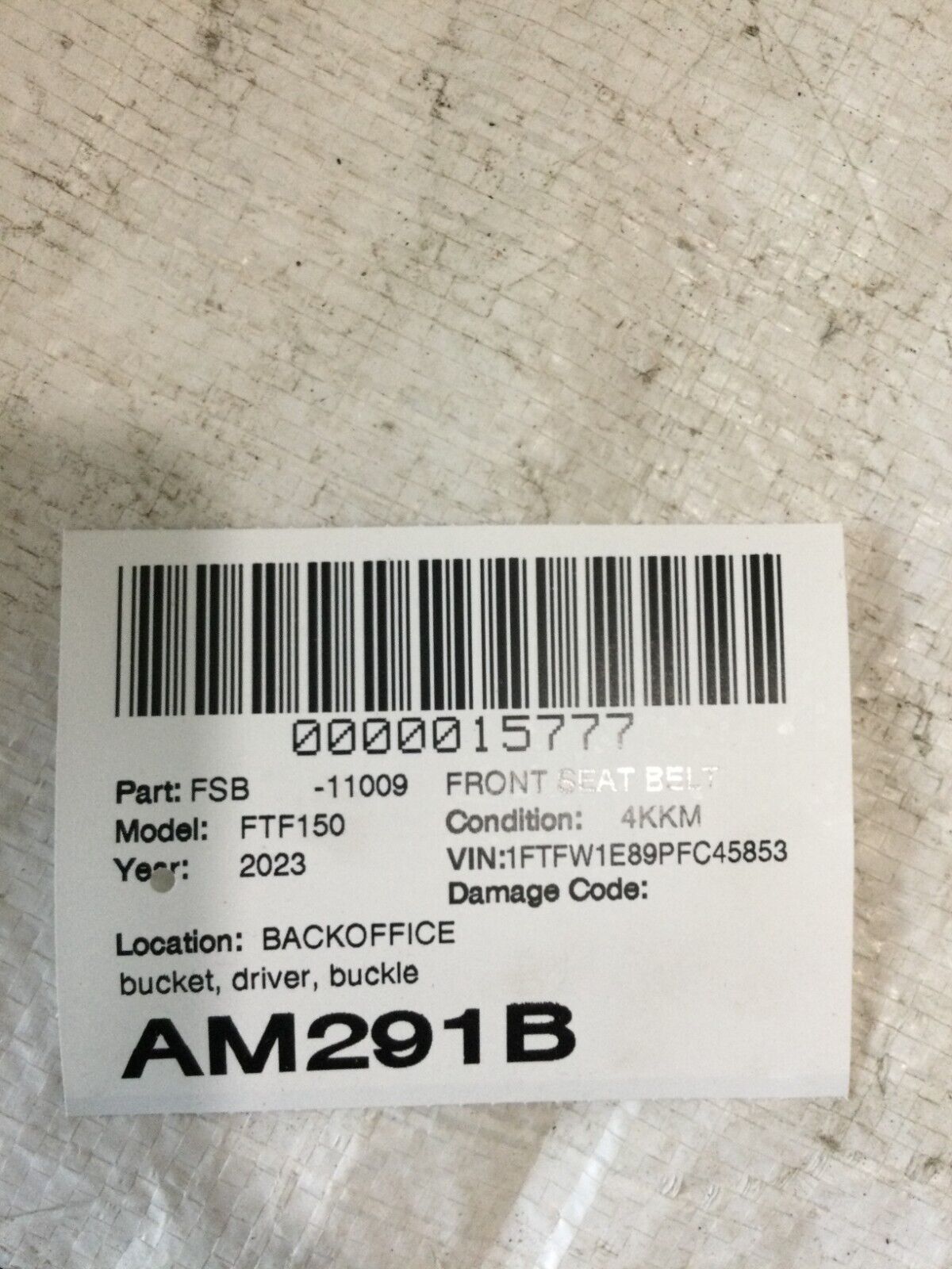 2023 Ford F-150 F150 Front Left Driver Side Seat Belt Buckle Latch OEM