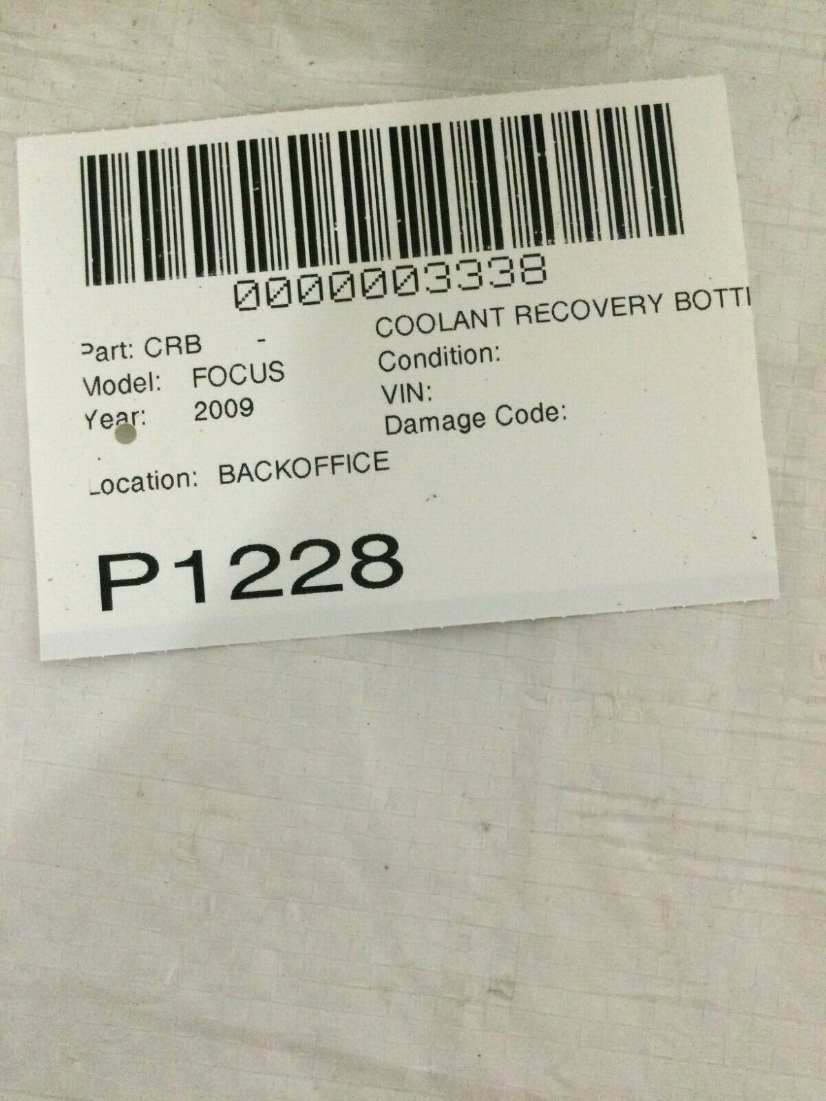 Ford Focus 2008-2011 Coolant Overflow Recovery Bottle Tank Reservoir OEM