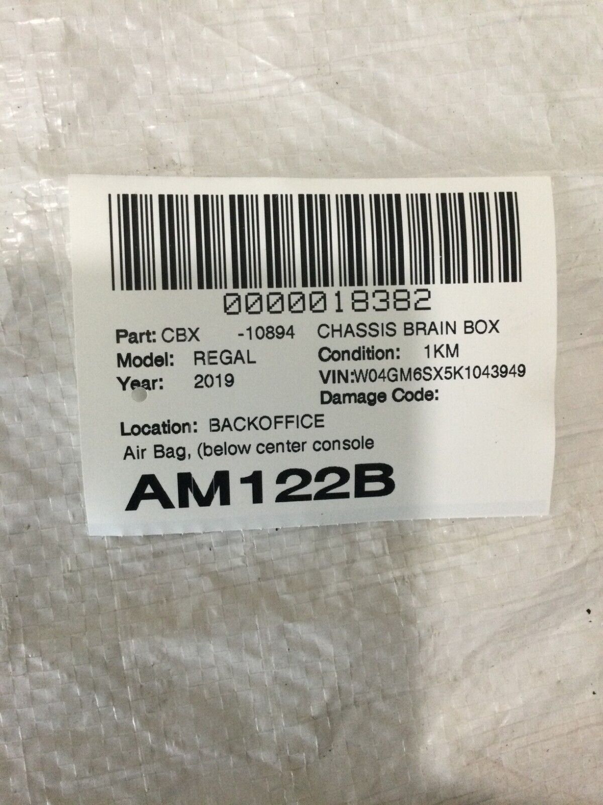 2018 2019 2020 Buick Regal Sportback SRS Restraint Control Module OEM 13526700