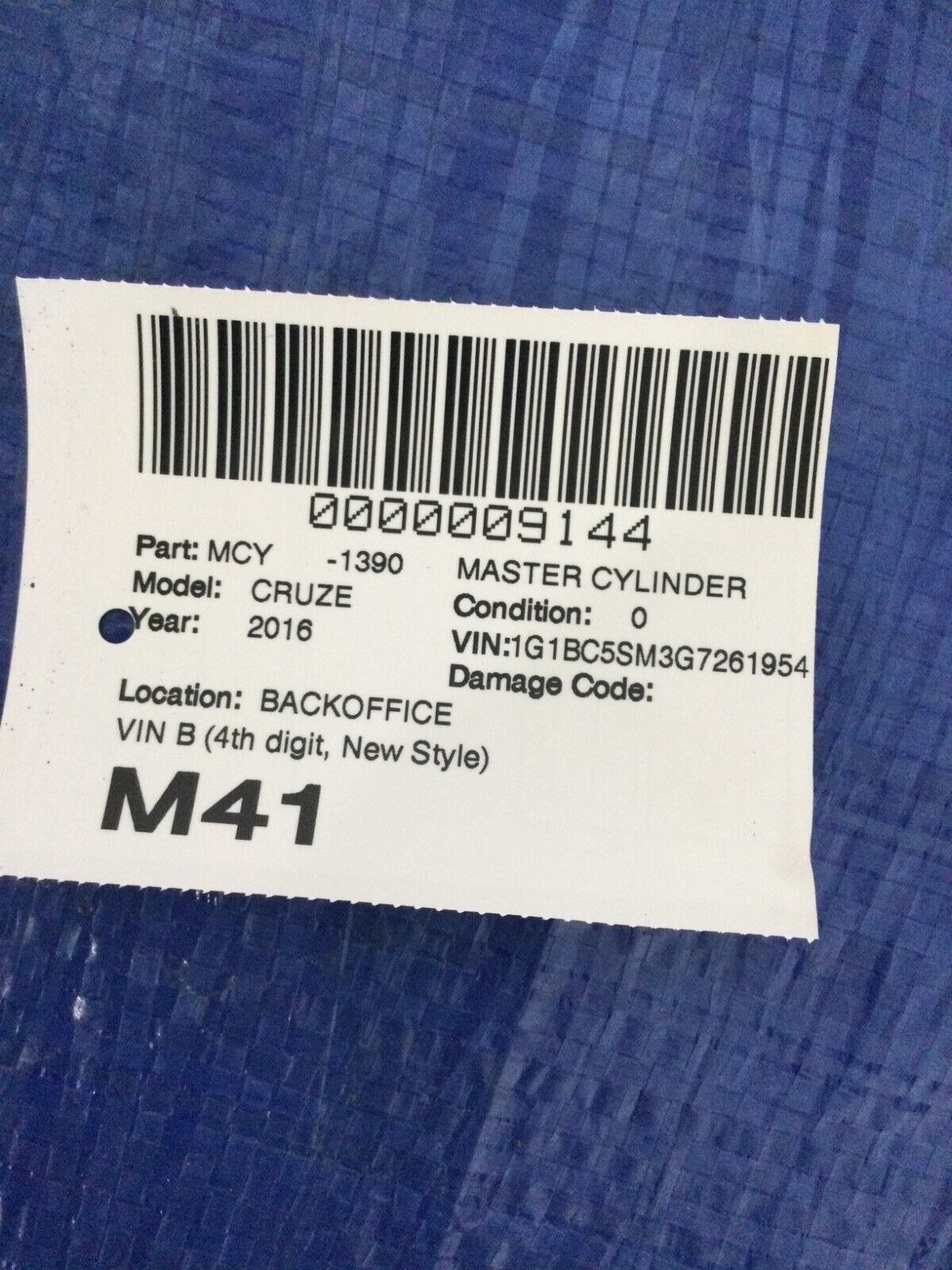 2016-2018 Chevrolet Cruze Master Brake Cylinder W/ Reservoir OEM