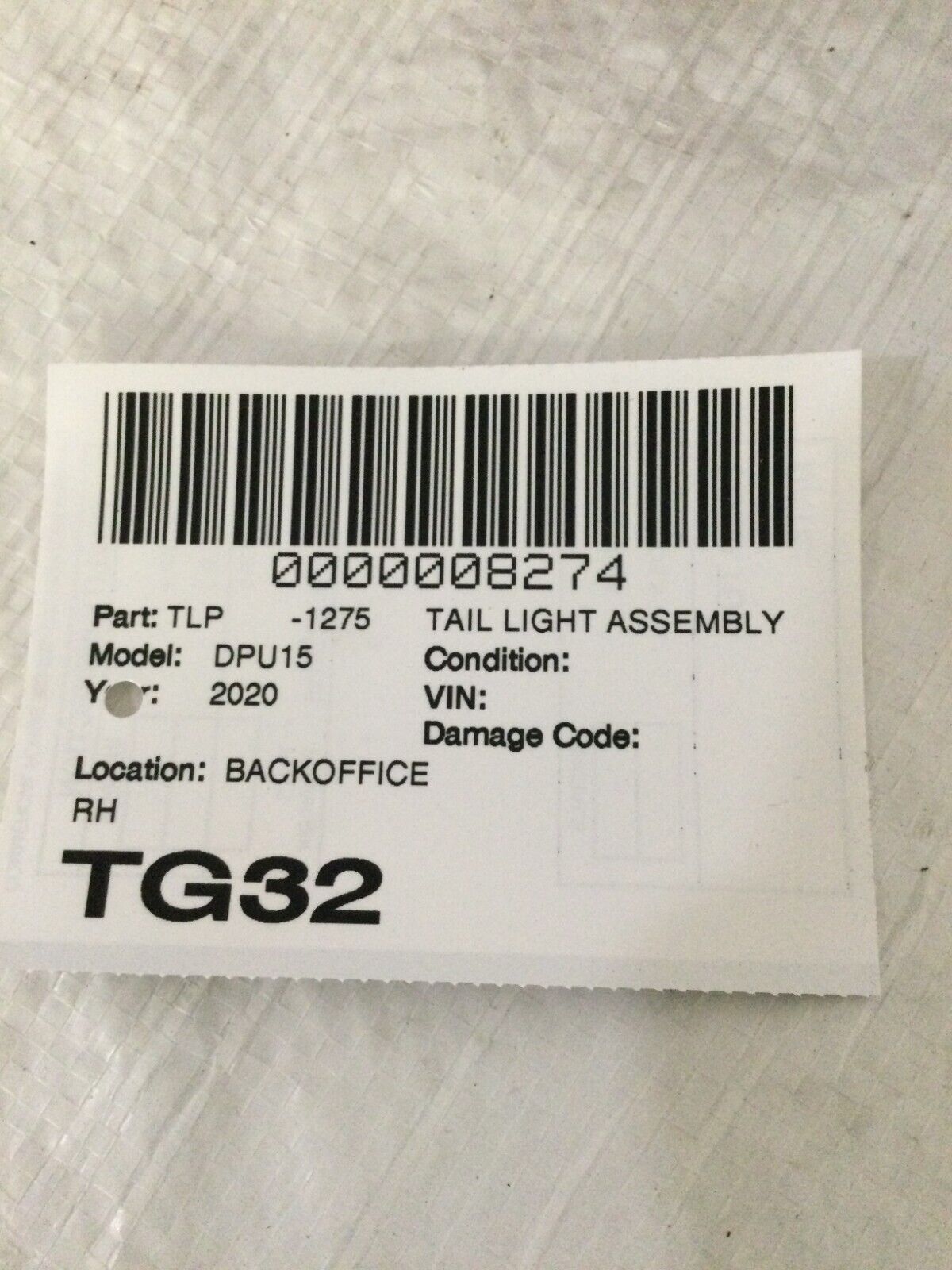 2020 Ram 1500 Passenger Right Side Tail Light Taillight OEM