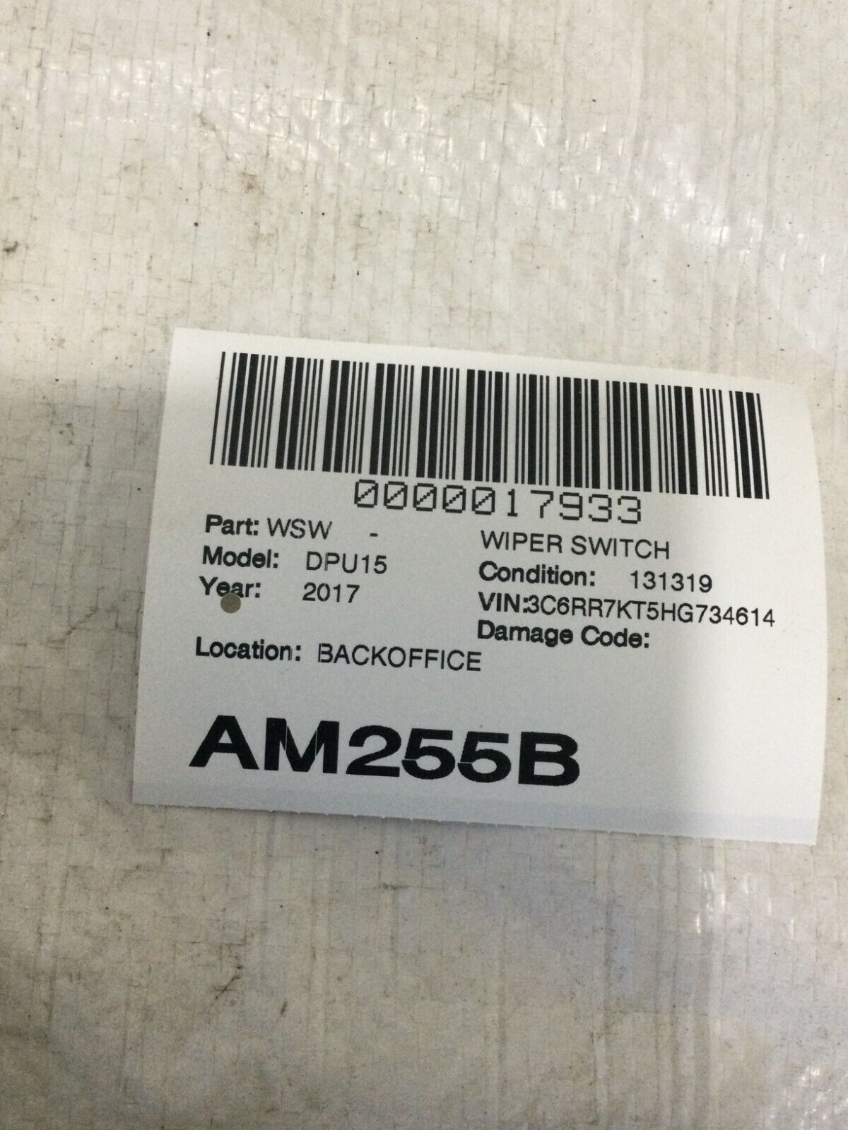2017 RAM 1500 Wiper Multi-Function Switch 56046114AD OEM