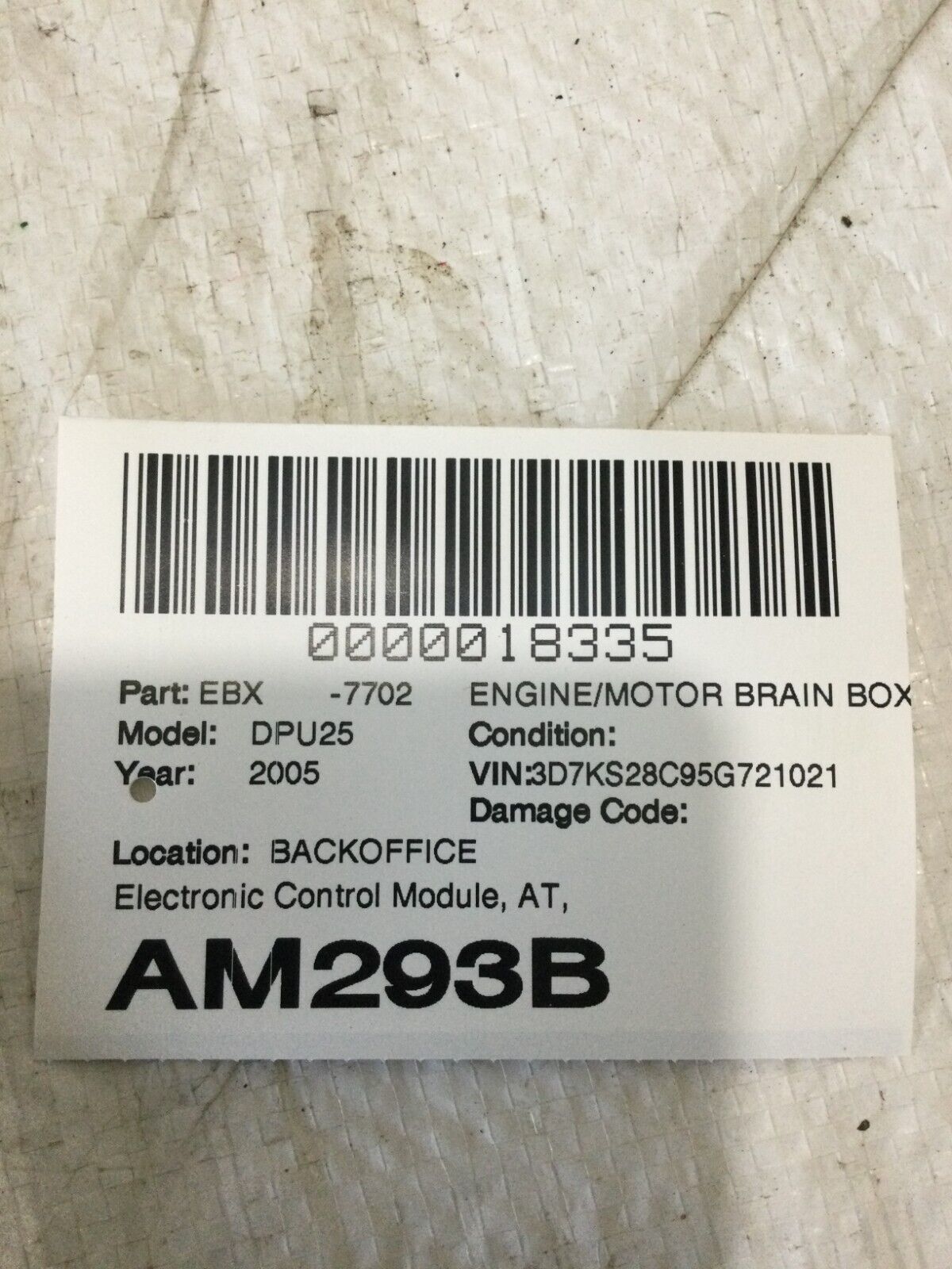 2005 Dodge Ram 2500 5.9L Cummins ECM Engine Control Module Computer 3975243 OEM
