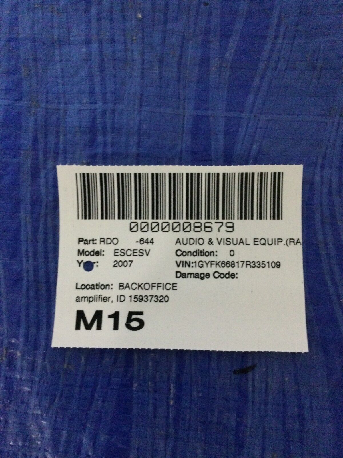 2007-2009 Cadillac Escalade ESV Bose Audio Amp Amplifier OEM 15937320