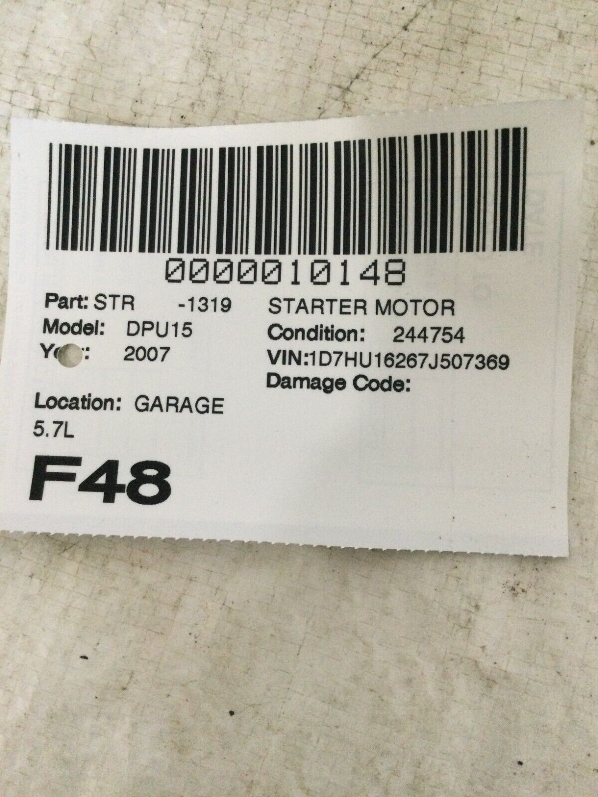 2005 -2008 Dodge RAM 1500 5.7L Engine Starter Motor OEM 04801253AA