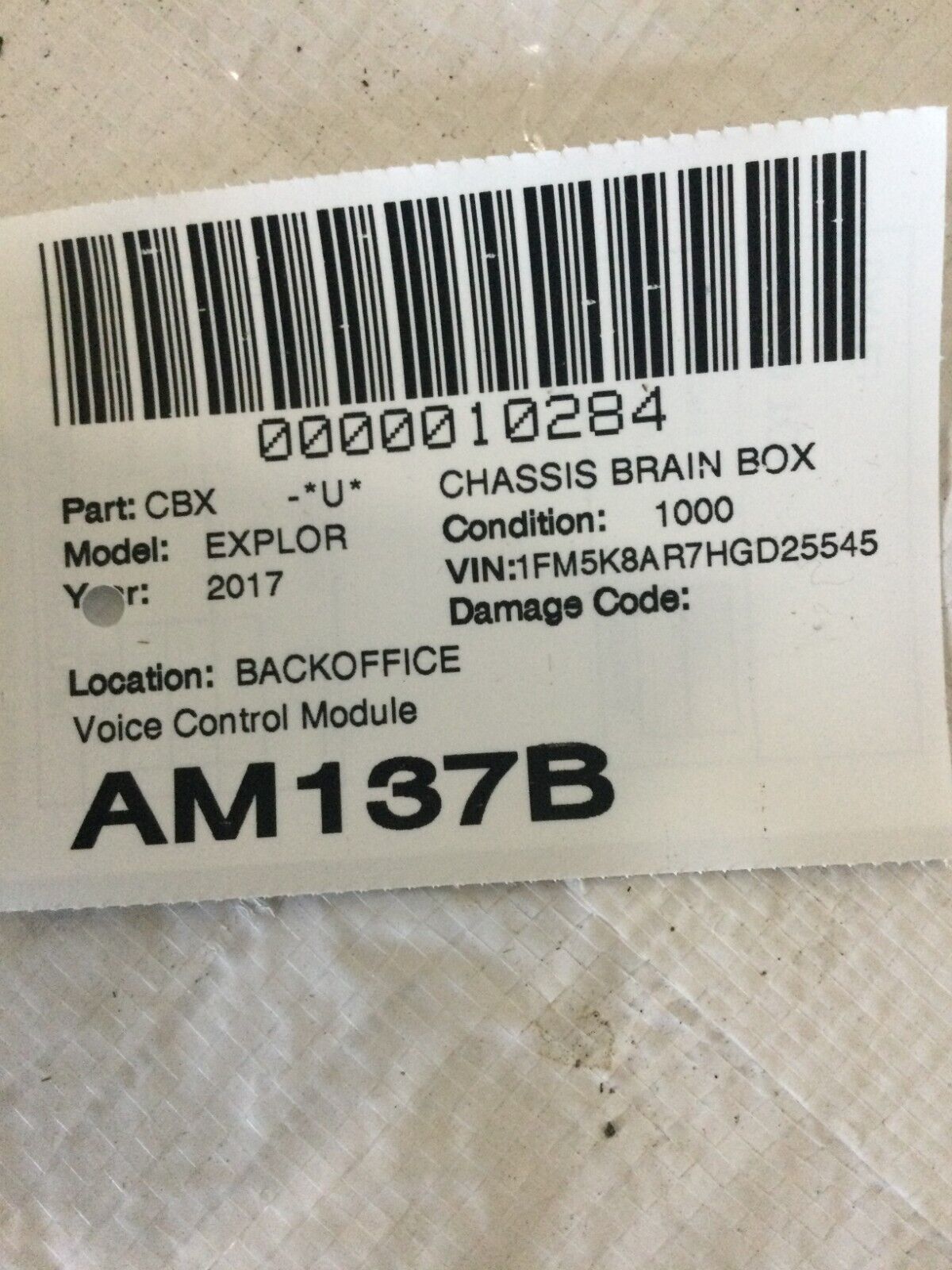 2017 Ford Explorer Voice Recognition Control Module GB5T-18D816-AH OEM