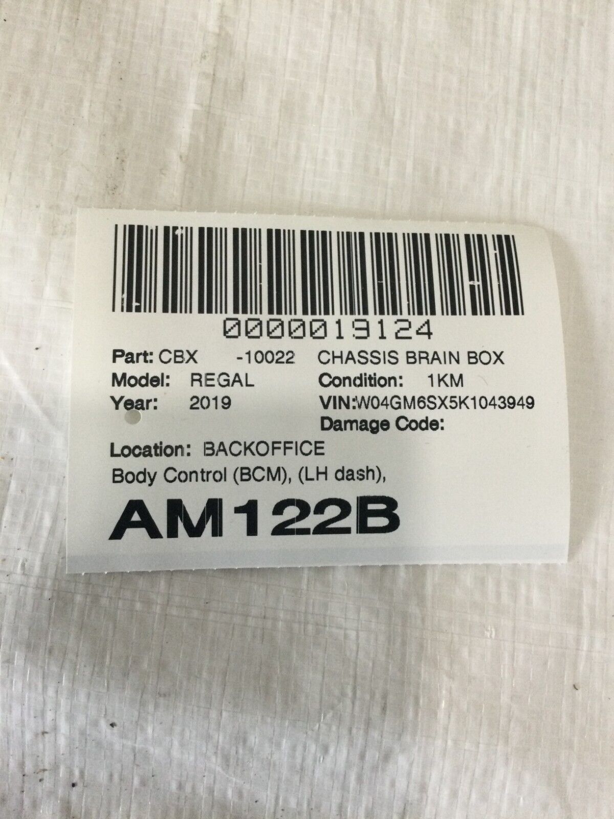 2019 Buick Regal BCM Body Control Module 13518368 OEM