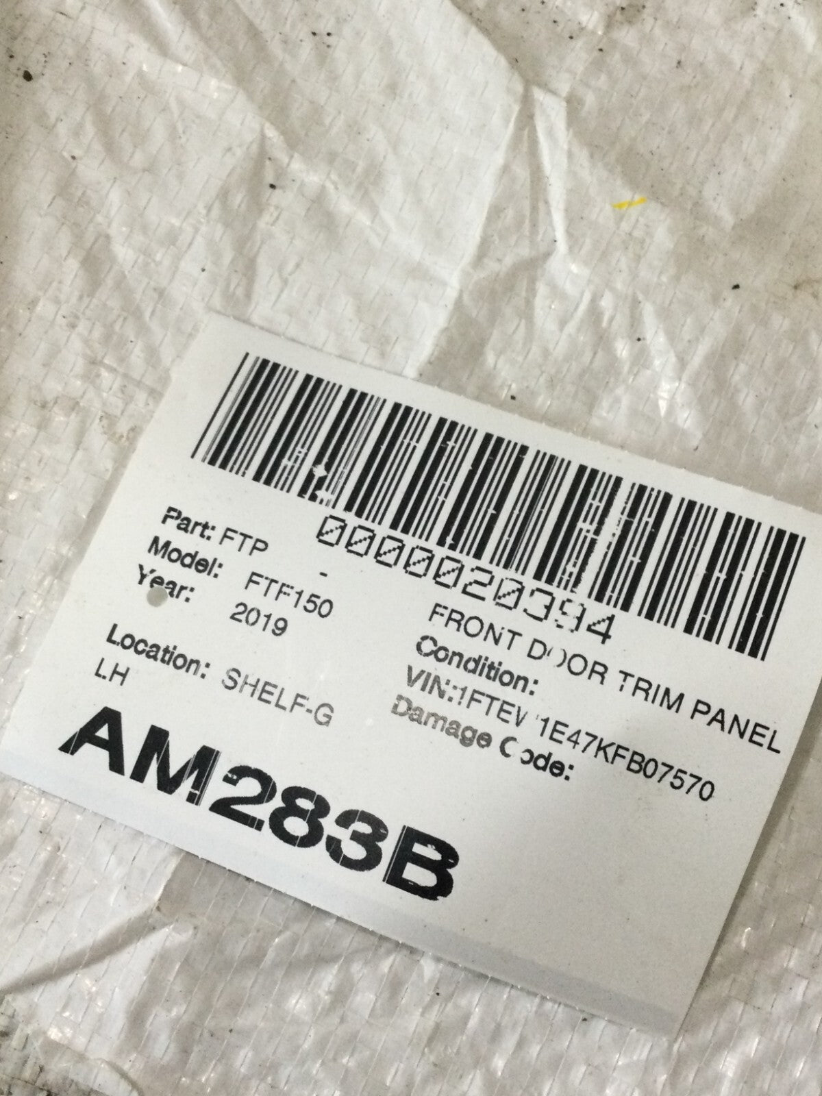 2019-2020 Ford F-150 F150 Crew Cab Front Left Door Trim Panel OEM