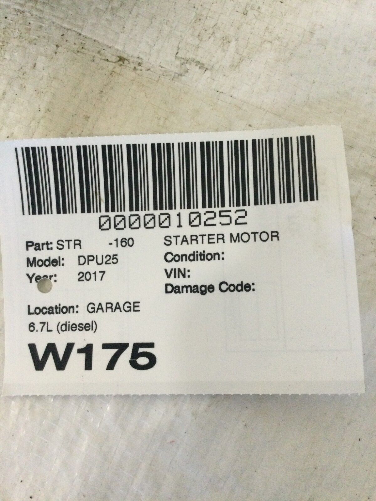 2017 Dodge Ram 2500 Engine Starter Motor 4982056 DIESEL 6.7L OEM