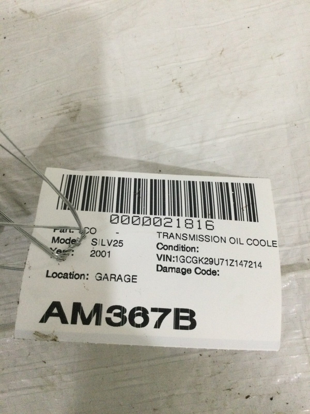 2001 Chevrolet Silverado 2500 6.0L Power Steering Cooler OEM