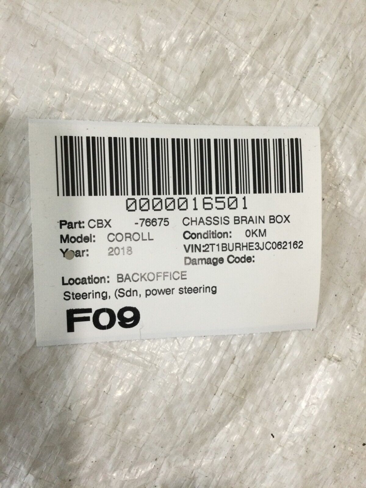 2017-2018 Toyota Corolla Power Steering control Module 89650-02B50 OEM