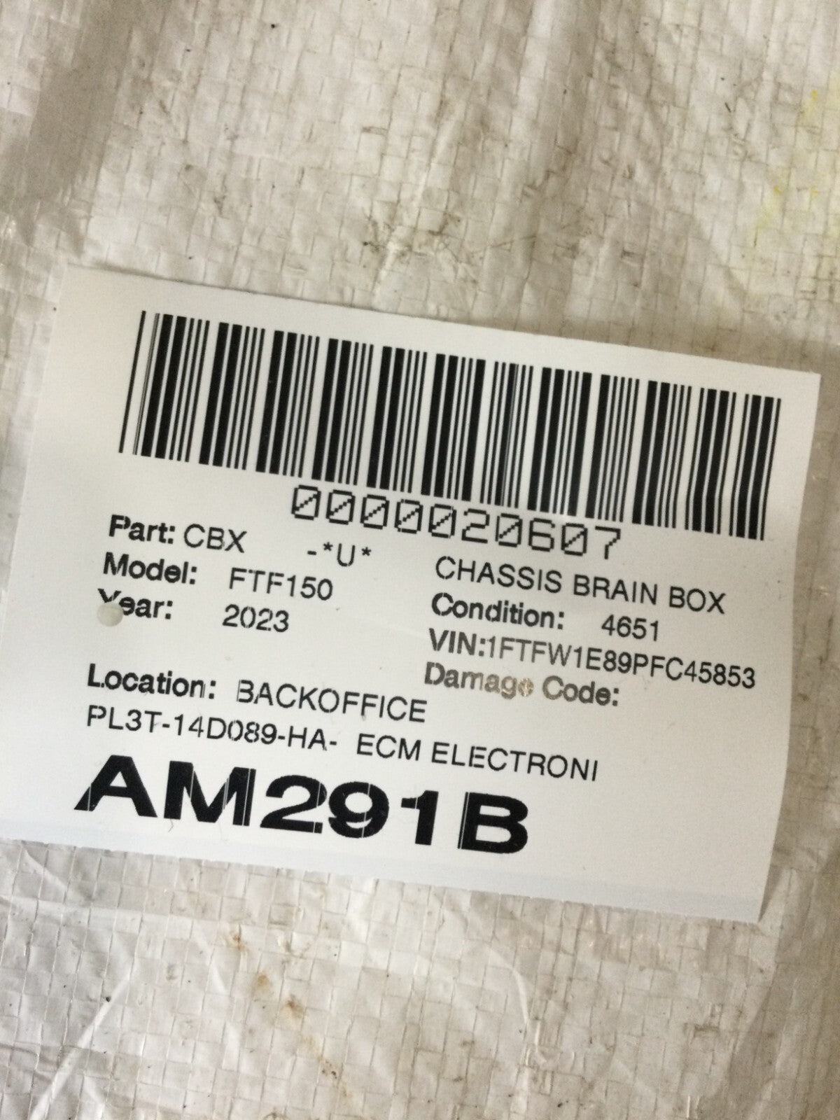 2023 Ford F-150 F150 Chassis ECM Control Module PL3T-14D089-HA OEM