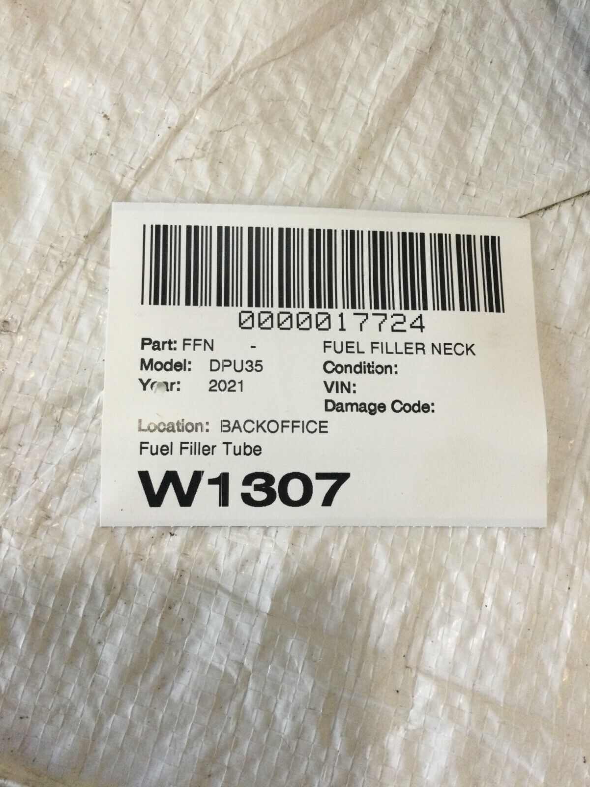 2021 Dodge Ram 3500 57008477AC Fuel Filler Overflow Tube OEM 57008477AC