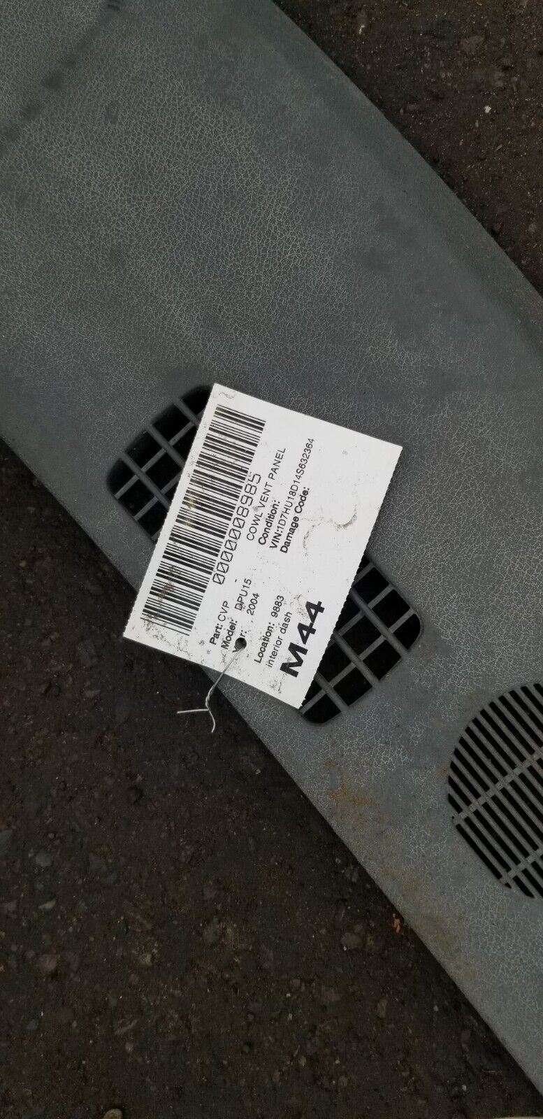 2004 Dodge Ram 1500 Interior Dash Cowl Vent Panel OEM