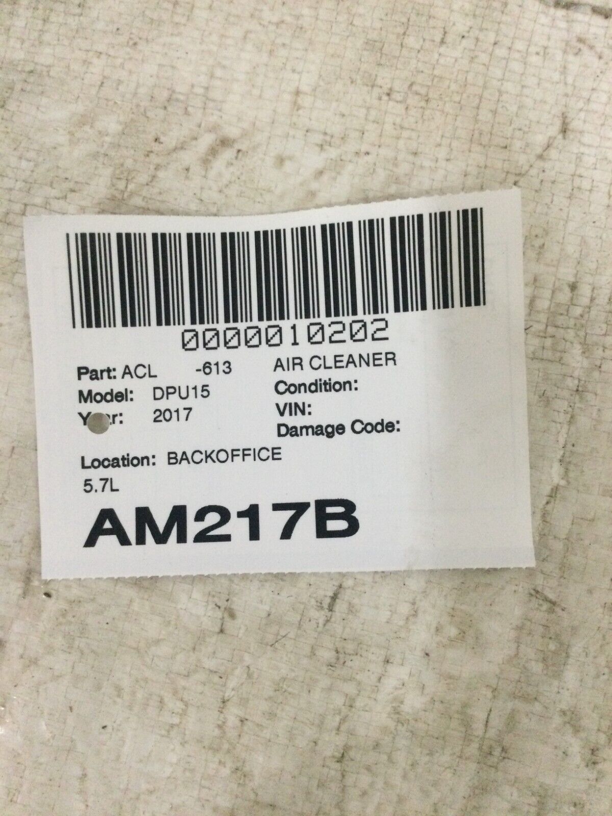 2017 Ram 1500 Air Cleaner Filter Box Assembly OEM 5.7L