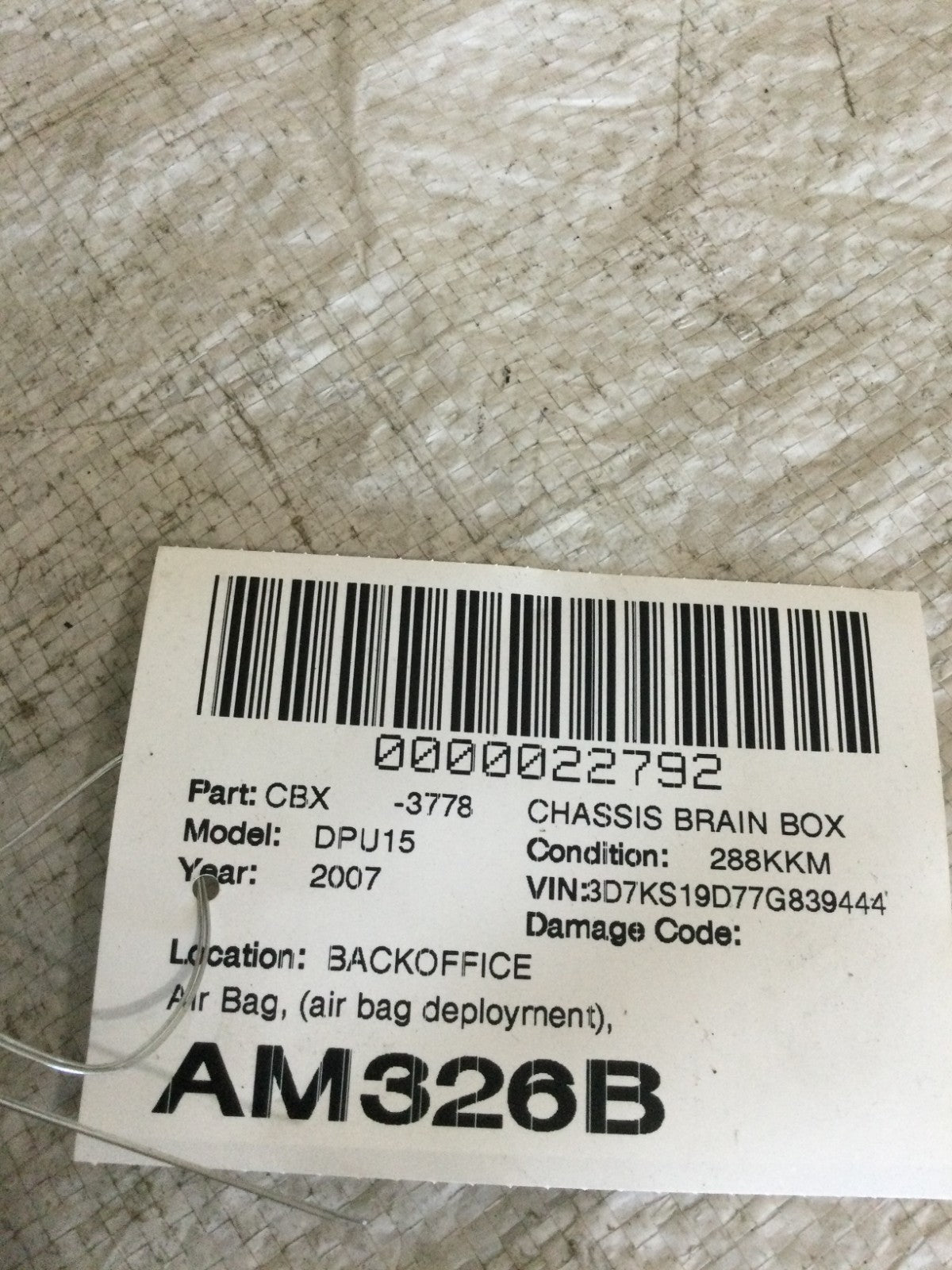 2007 Dodge Ram 1500 Occupant Restraint Module OEM 56043708AF