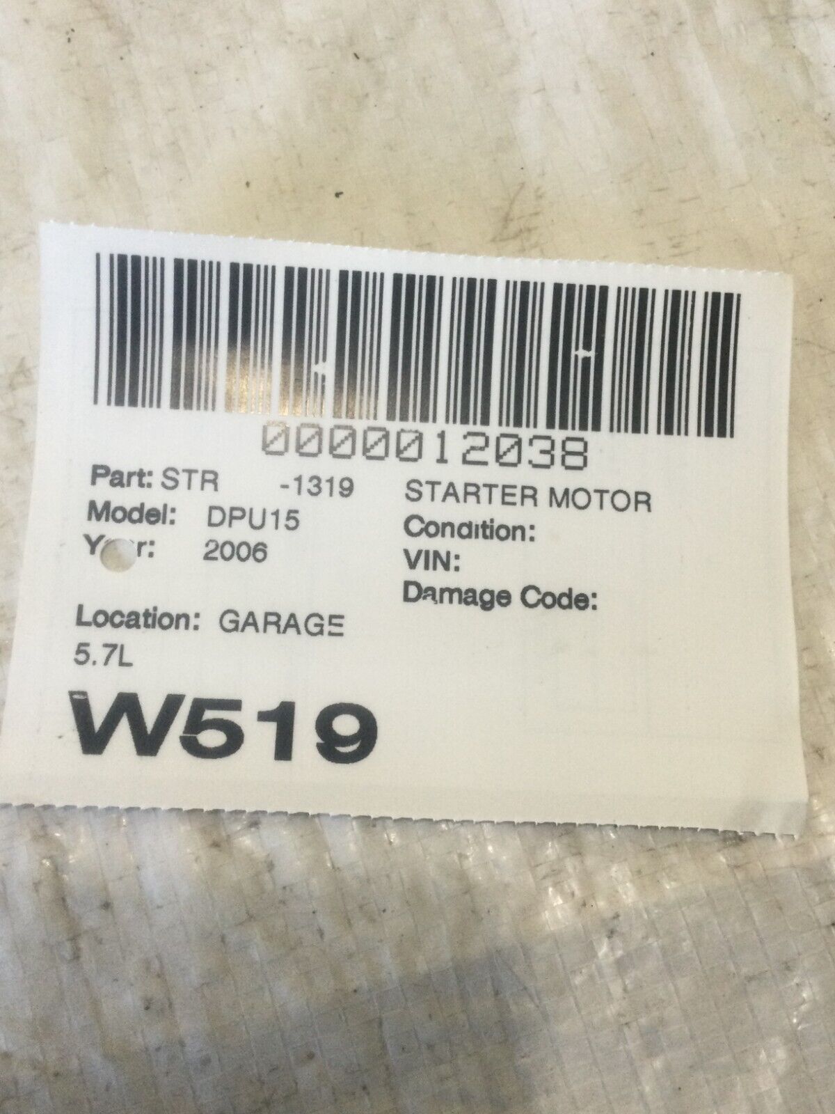 2005 -2008 Dodge RAM 1500 Engine Starter Motor OEM 04801253AA 5.7L