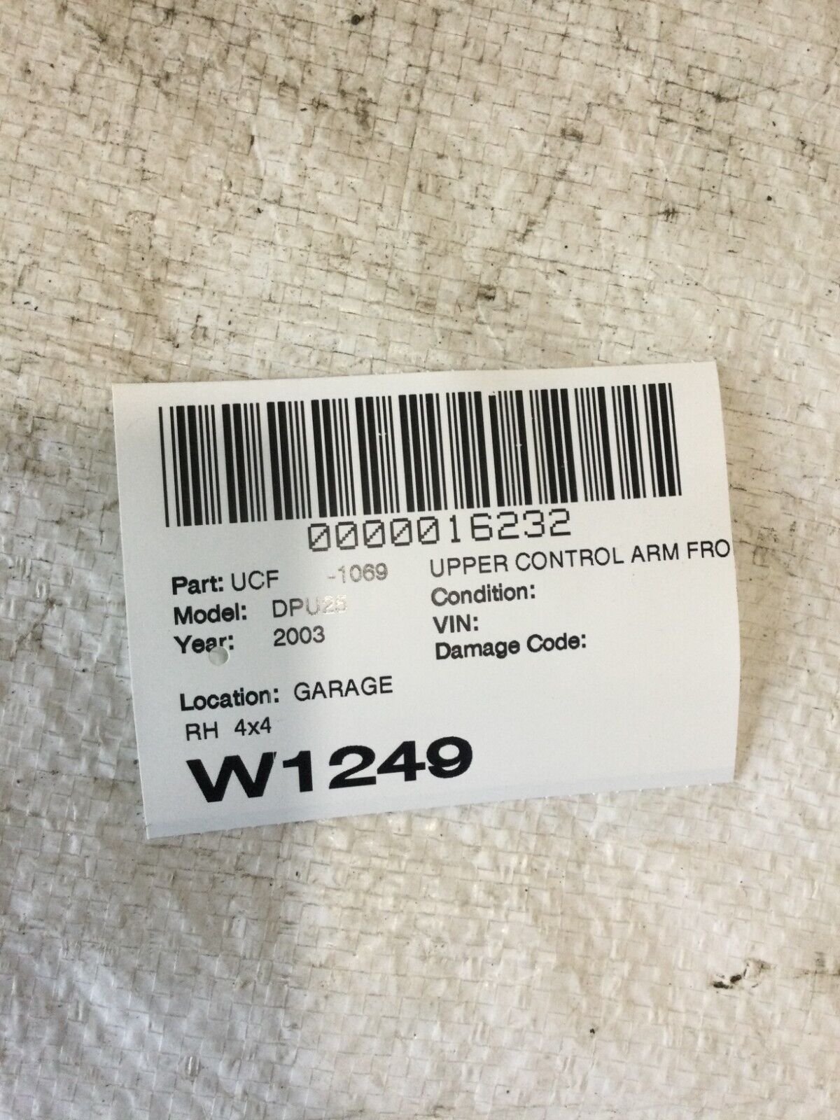 2003 Dodge Ram 2500 Front Right Upper Control Arm OEM