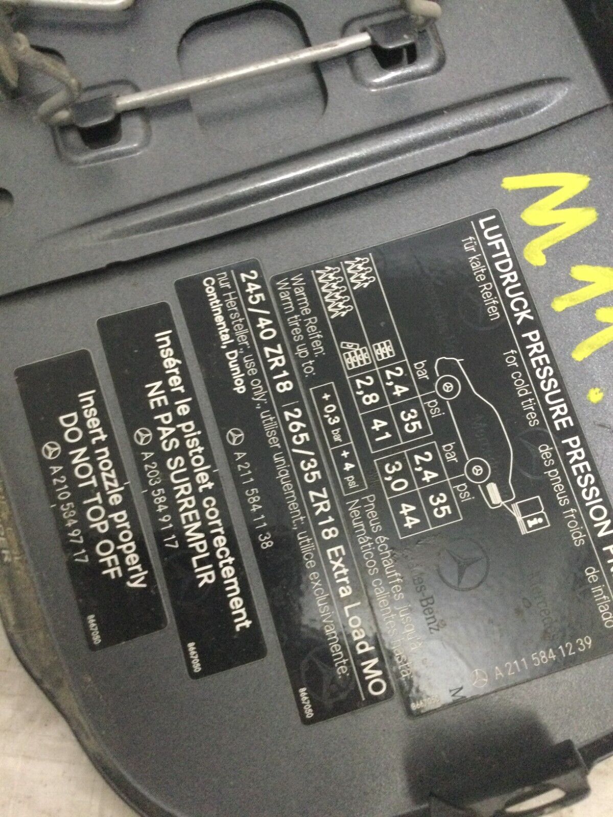 03-06 Mercedes W211 E55 AMG E500 Fuel Gas Tank Lid Door GRAY 2117500206 OEM