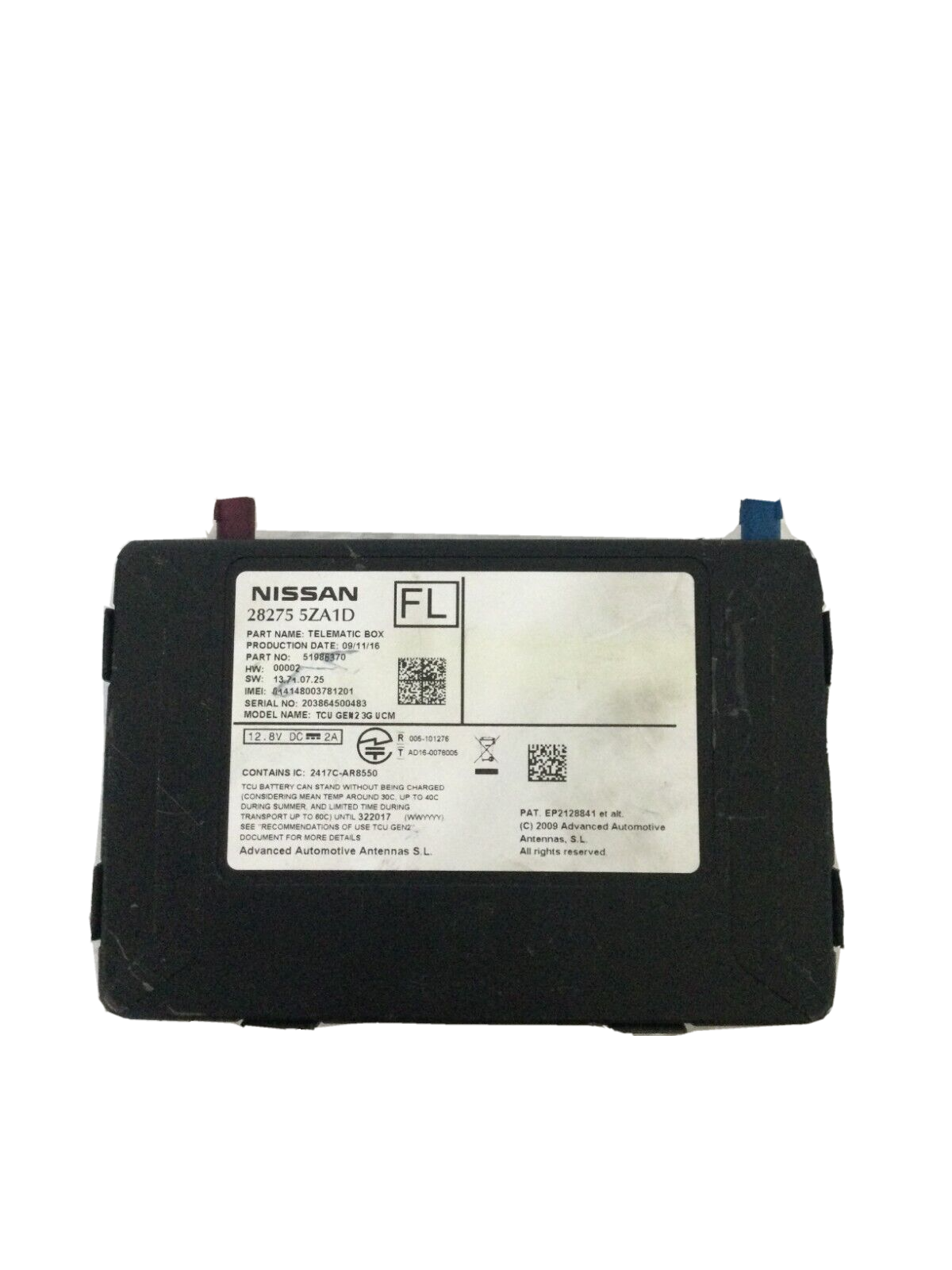 28275 5ZA1D 2017 Infiniti Q50 Telematic Contrl Module OEM