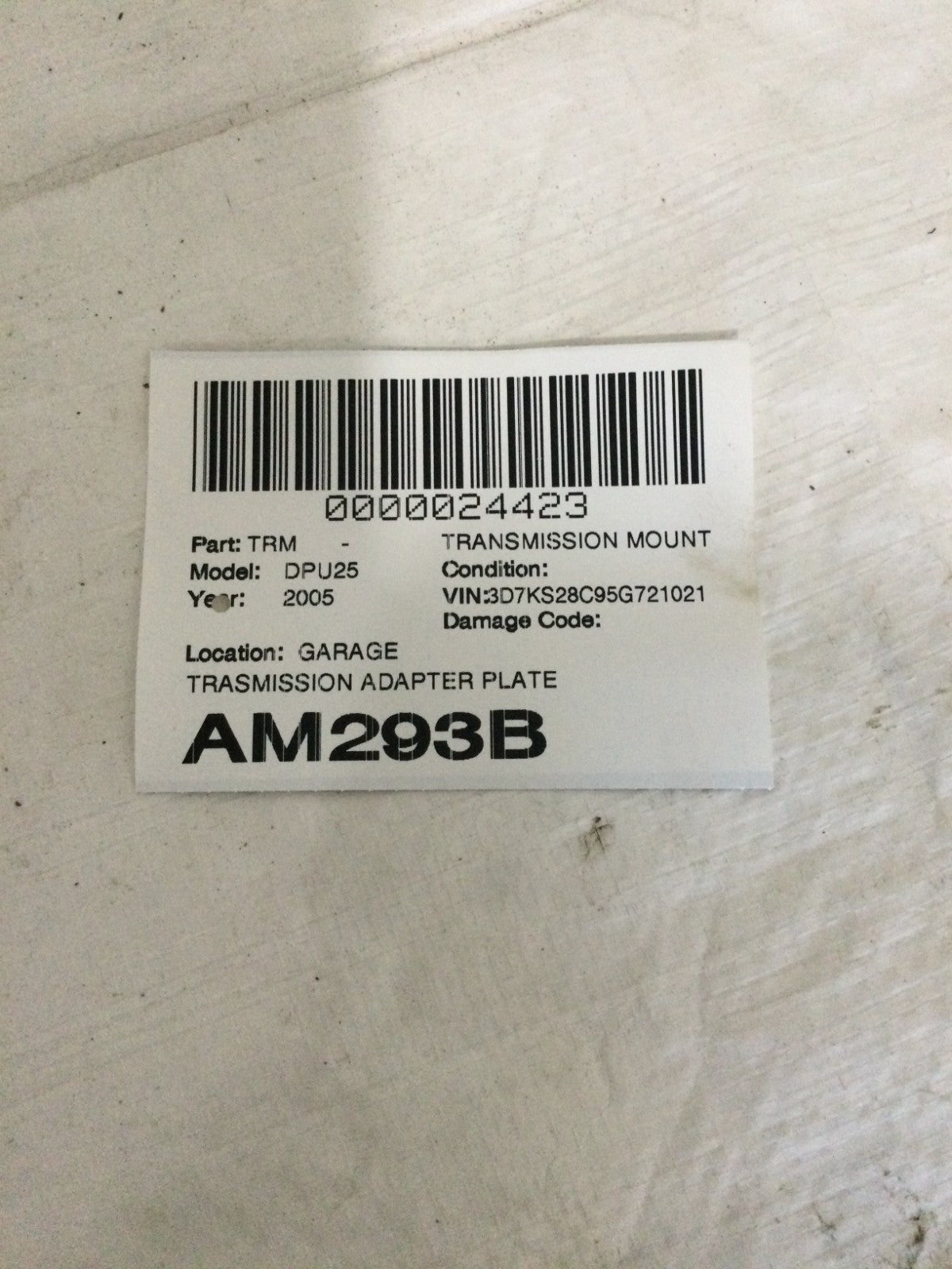2005 Dodge Ram 2500 5.9L Adapter Plate OEM