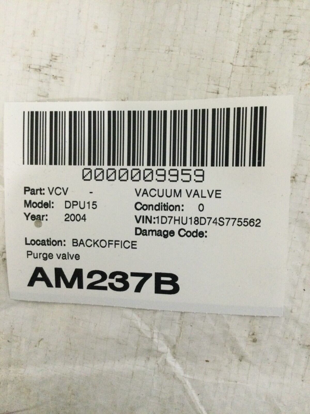 2002-2005 Dodge Ram 1500 2500 3500 Engine Fuel Vapor Purge Valve OEM